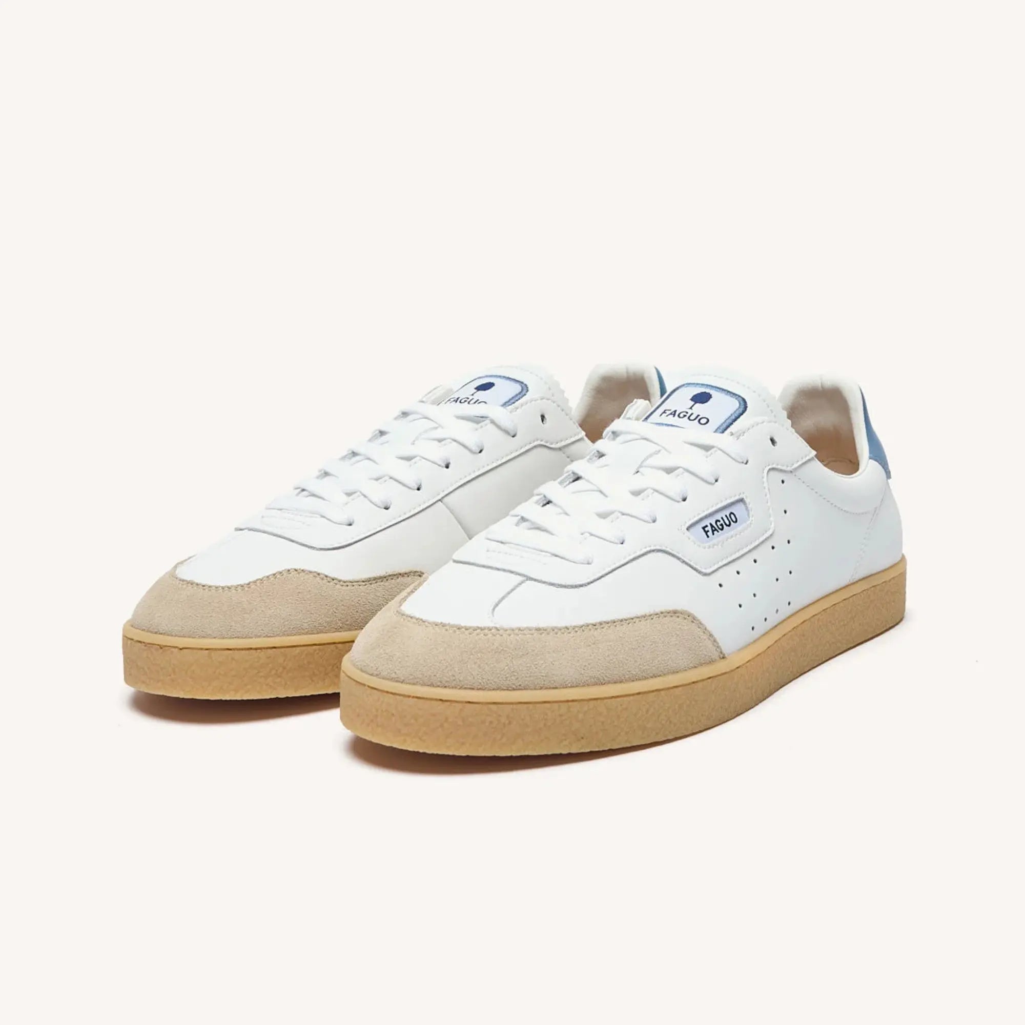Baskets Lumbo Blanc et Bleu Ciel - Faguo - détail 5