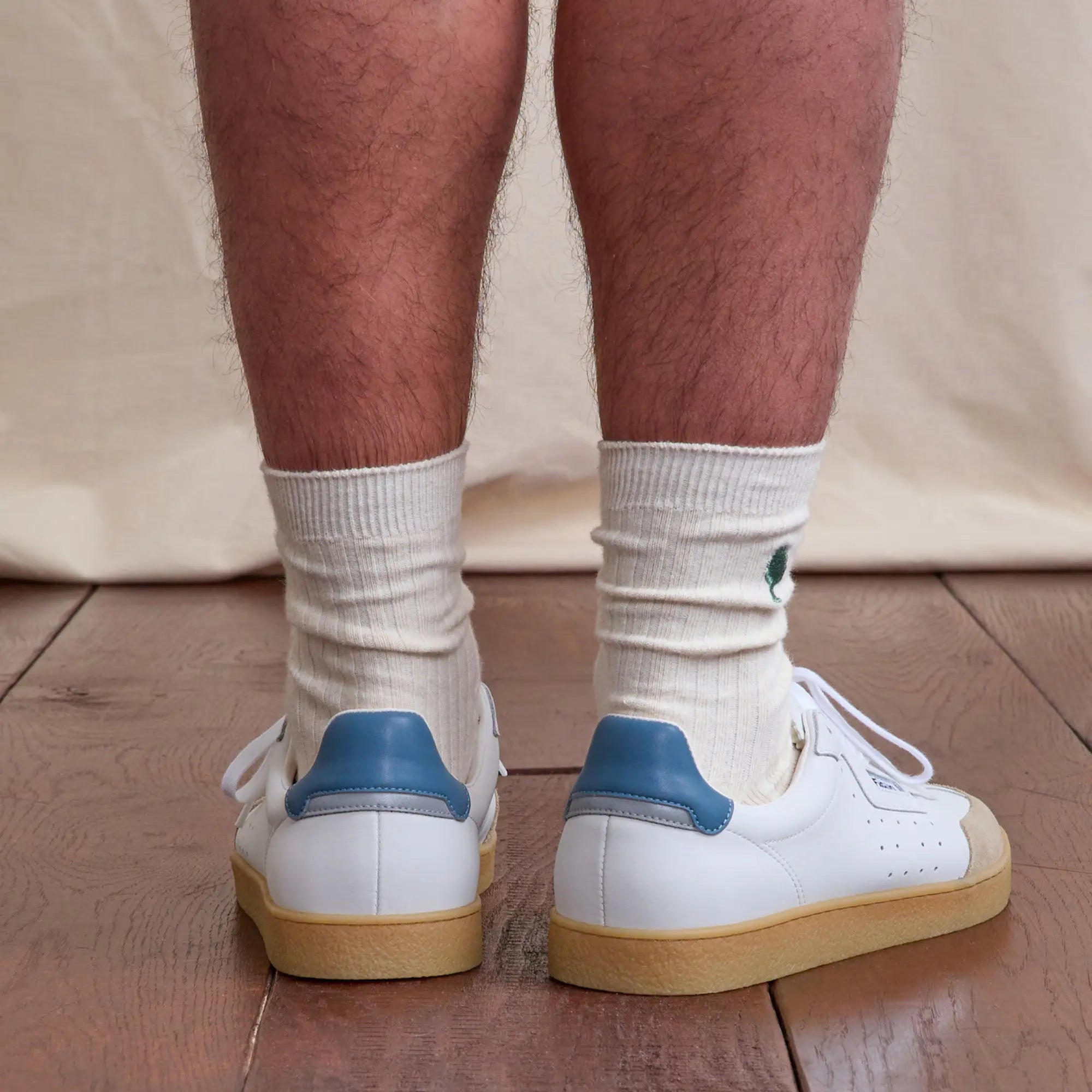 Baskets Lumbo Blanc et Bleu Ciel - Faguo - détail 6