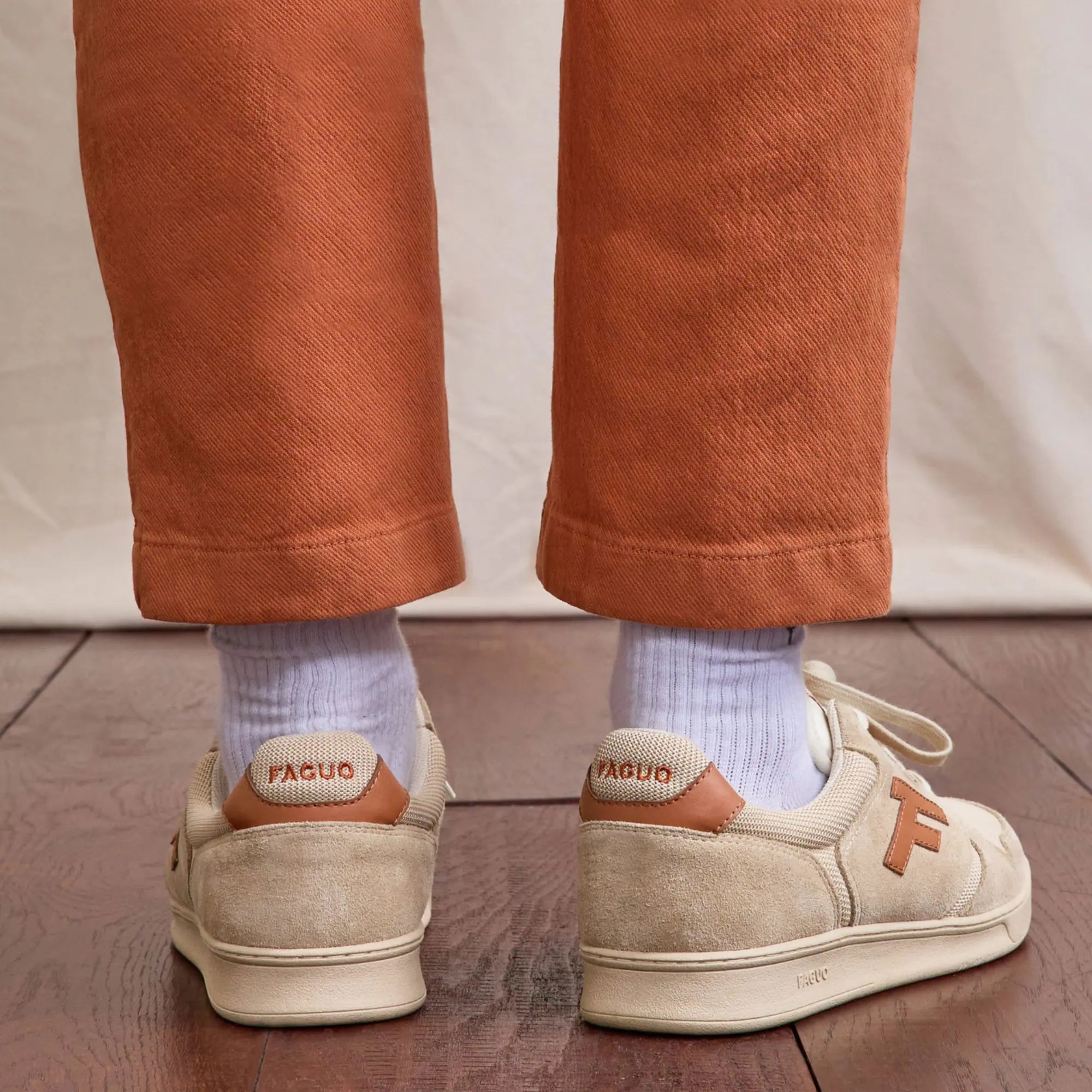 Baskets Palmer - Beige et Rouille - Faguo - détail 5