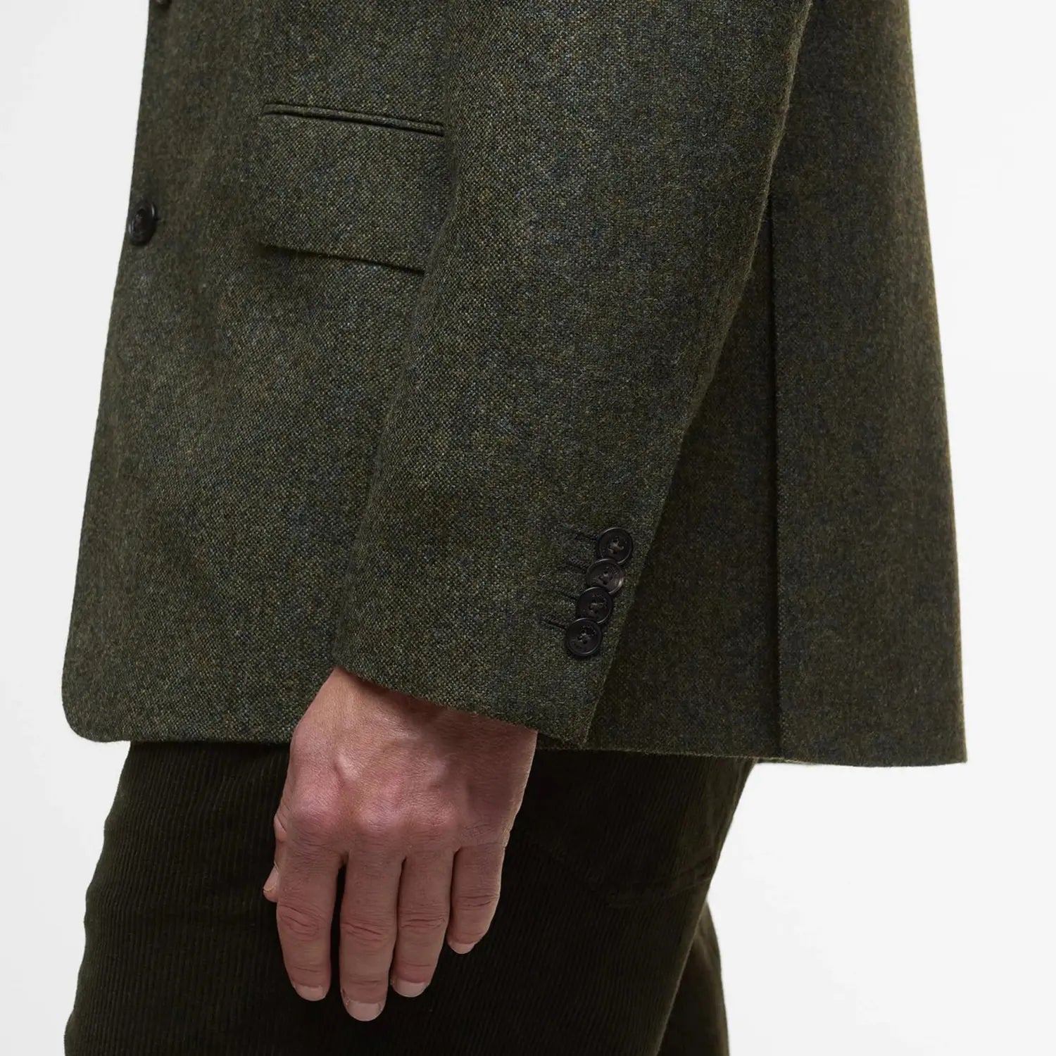 Blazer Tweed Godfrey Shetland Moons - Olive - Barbour - détail 6