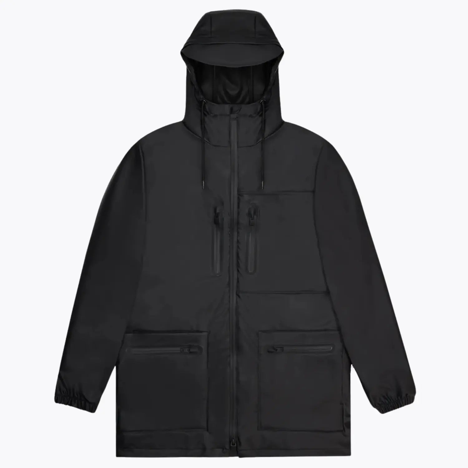 Cargo Long Jacket - Black - Rains