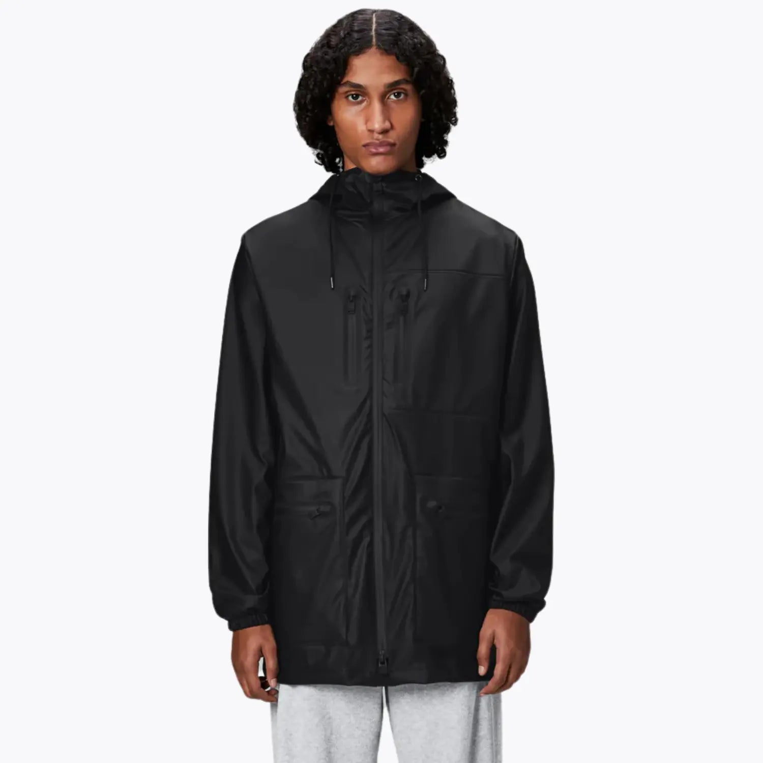 Cargo Long Jacket - Black - Rains - détail 2