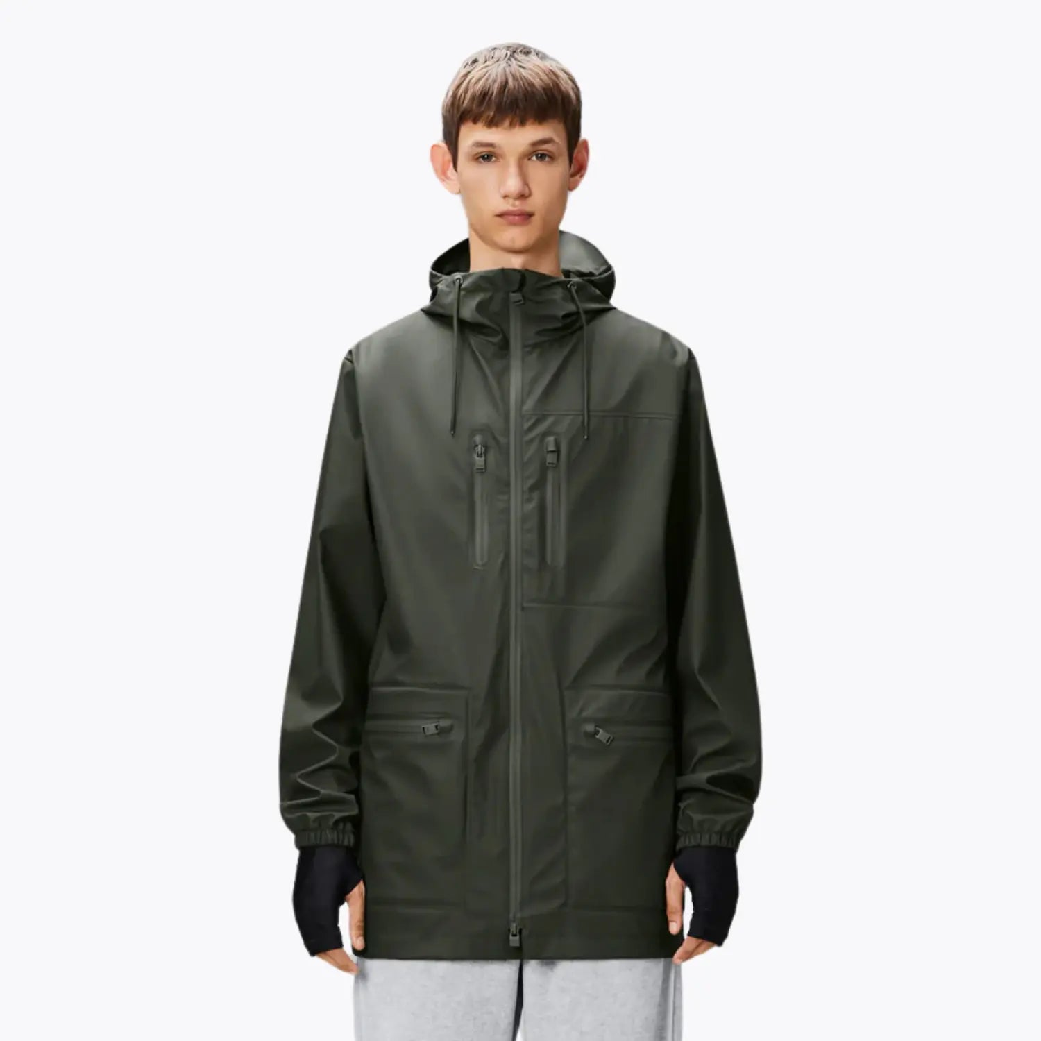 Cargo Long Jacket - Green - Rains - détail 2