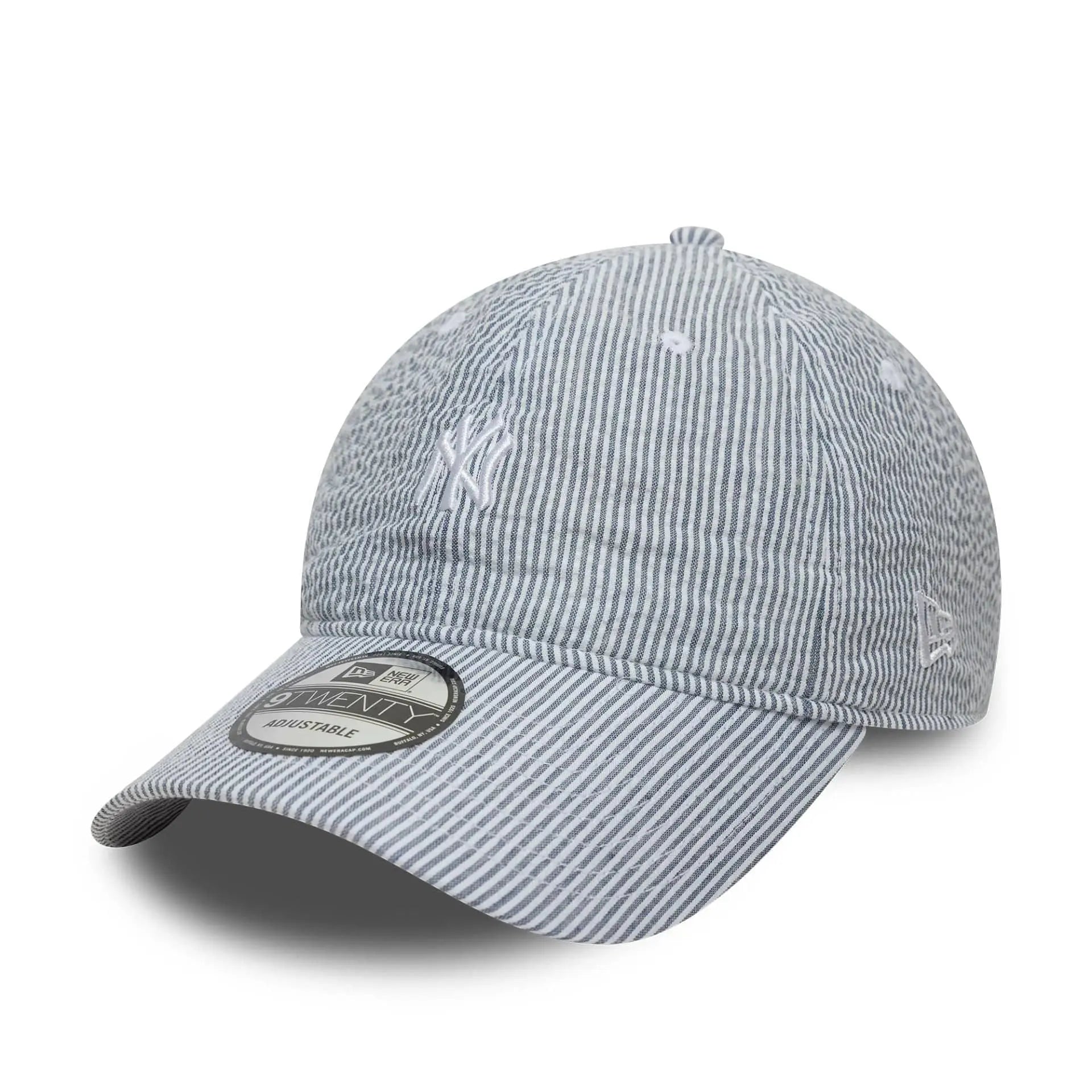 Casquette 9Twenty New Era New York Yankees seersucker bleu marine - vue avant