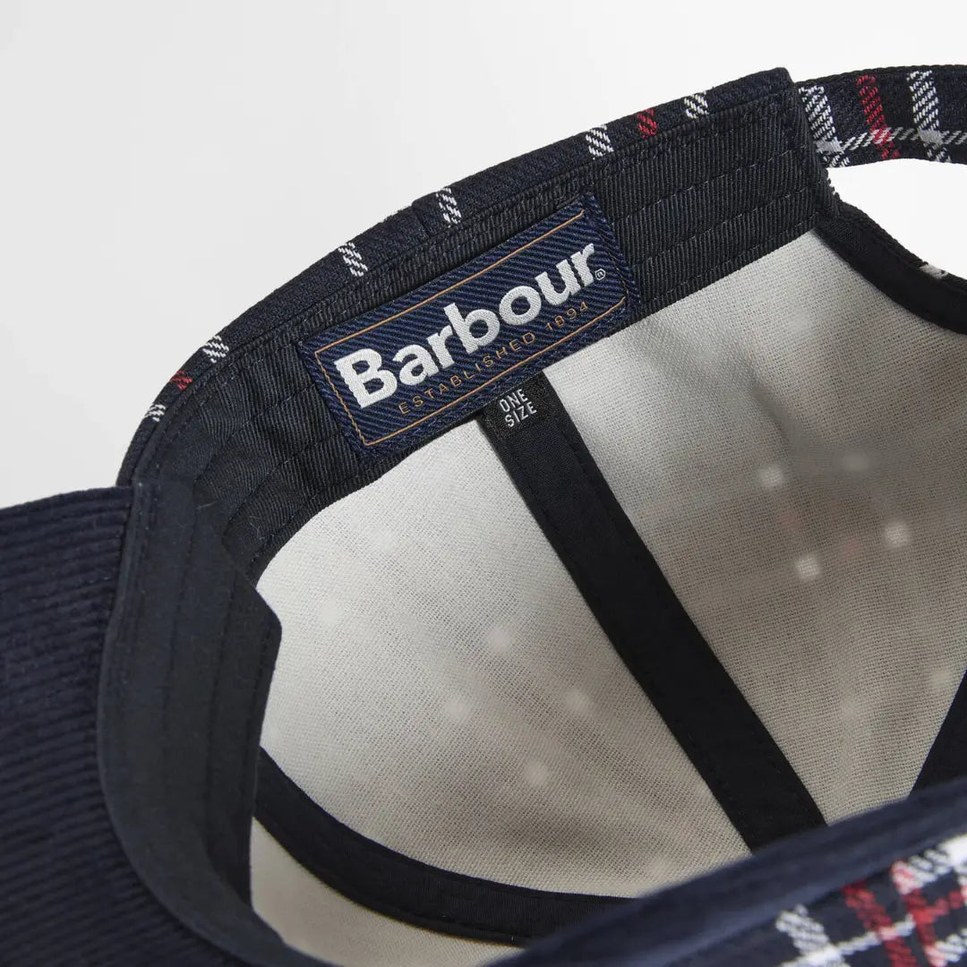 Casquette Benson - Navy et Red Check - Barbour - détail 7