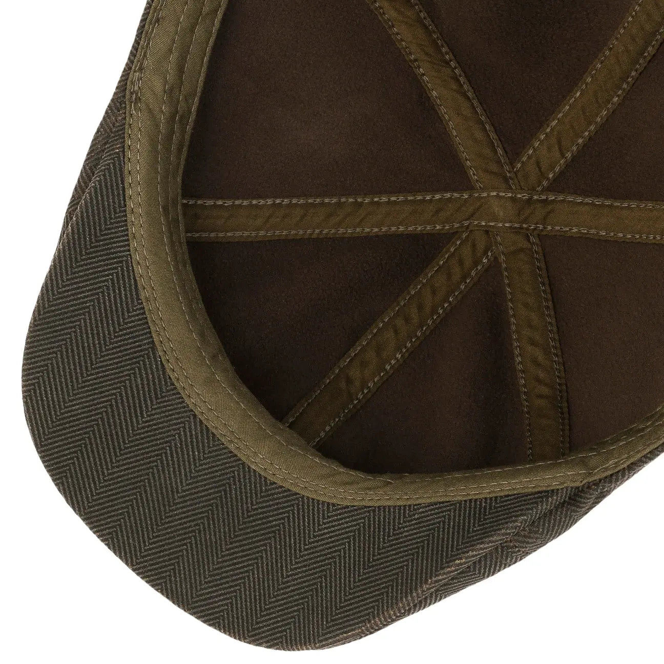 Casquette Duck Herringbone Marron / Olive - Stetson - détail 3