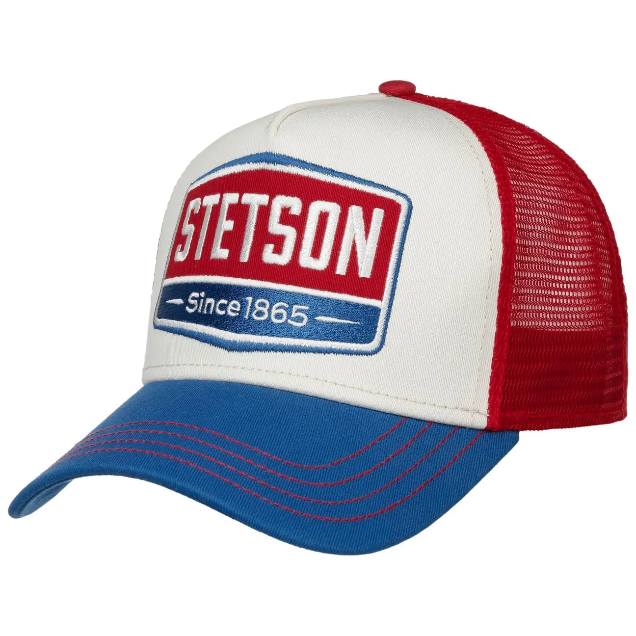 Casquette Trucker Highway Bleu et Rouge - Stetson