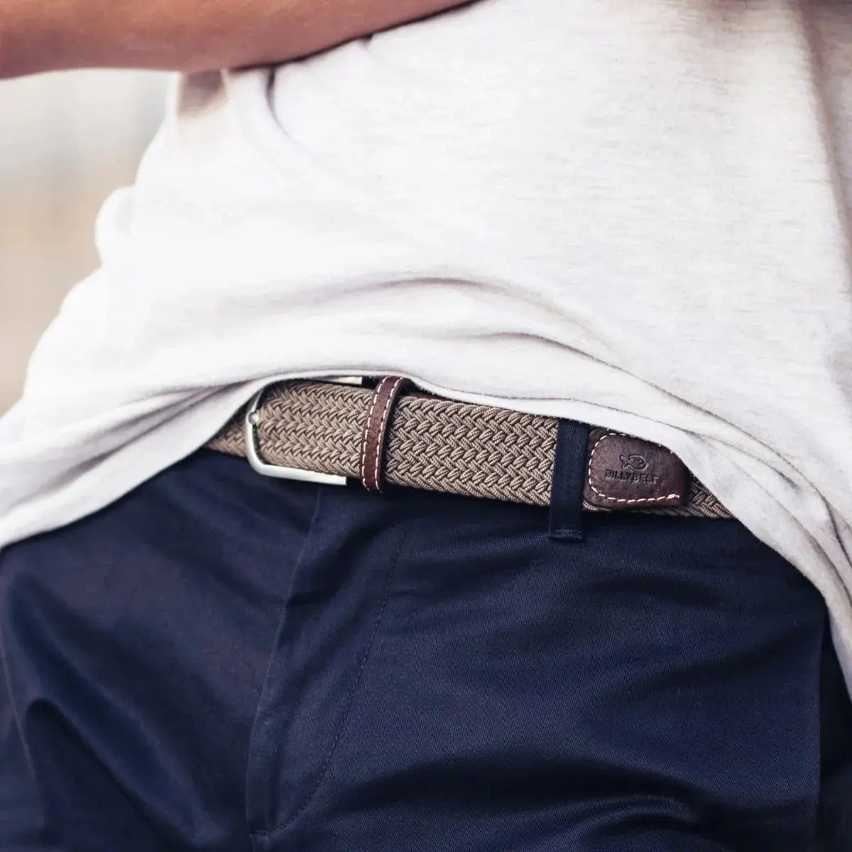 Ceinture Tressée Beige Taupe - Billybelt - détail 2