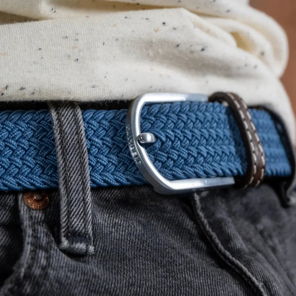 Ceinture Tressée Bleu Air Force - Billybelt - détail 3