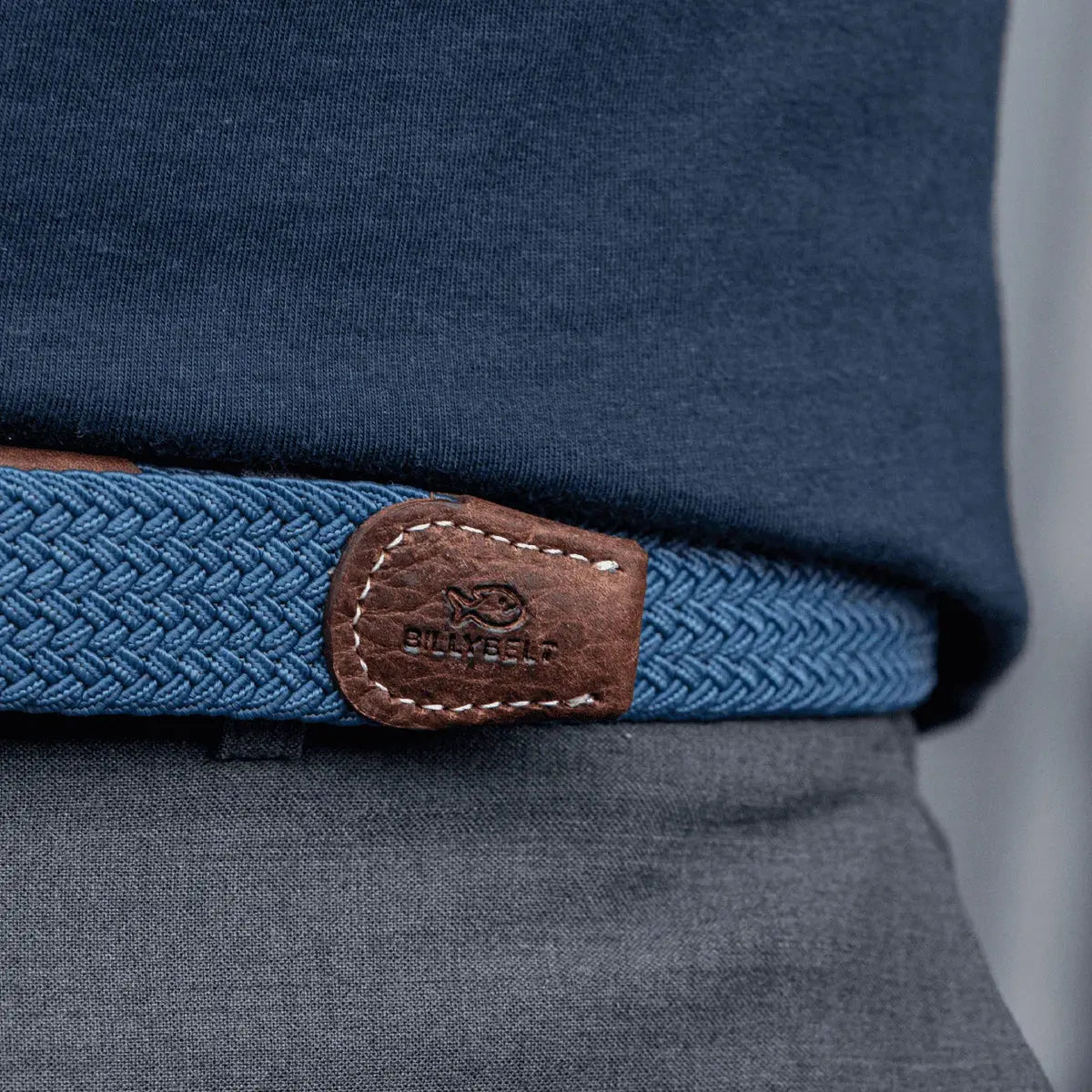 Ceinture Tressée Bleu Air Force - Billybelt - détail 4