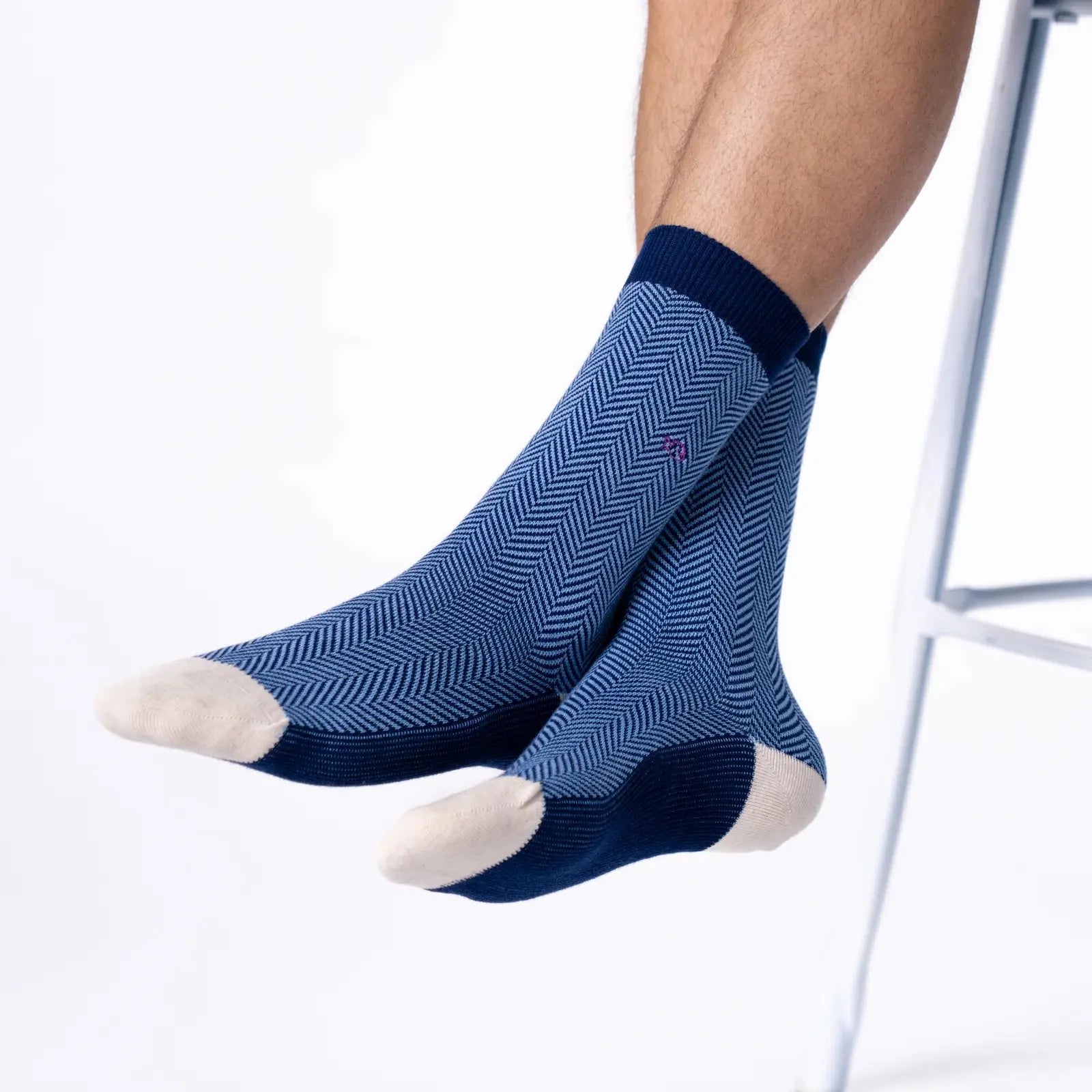 Chaussettes Chevrons - Brume Marine - Billybelt - détail 2