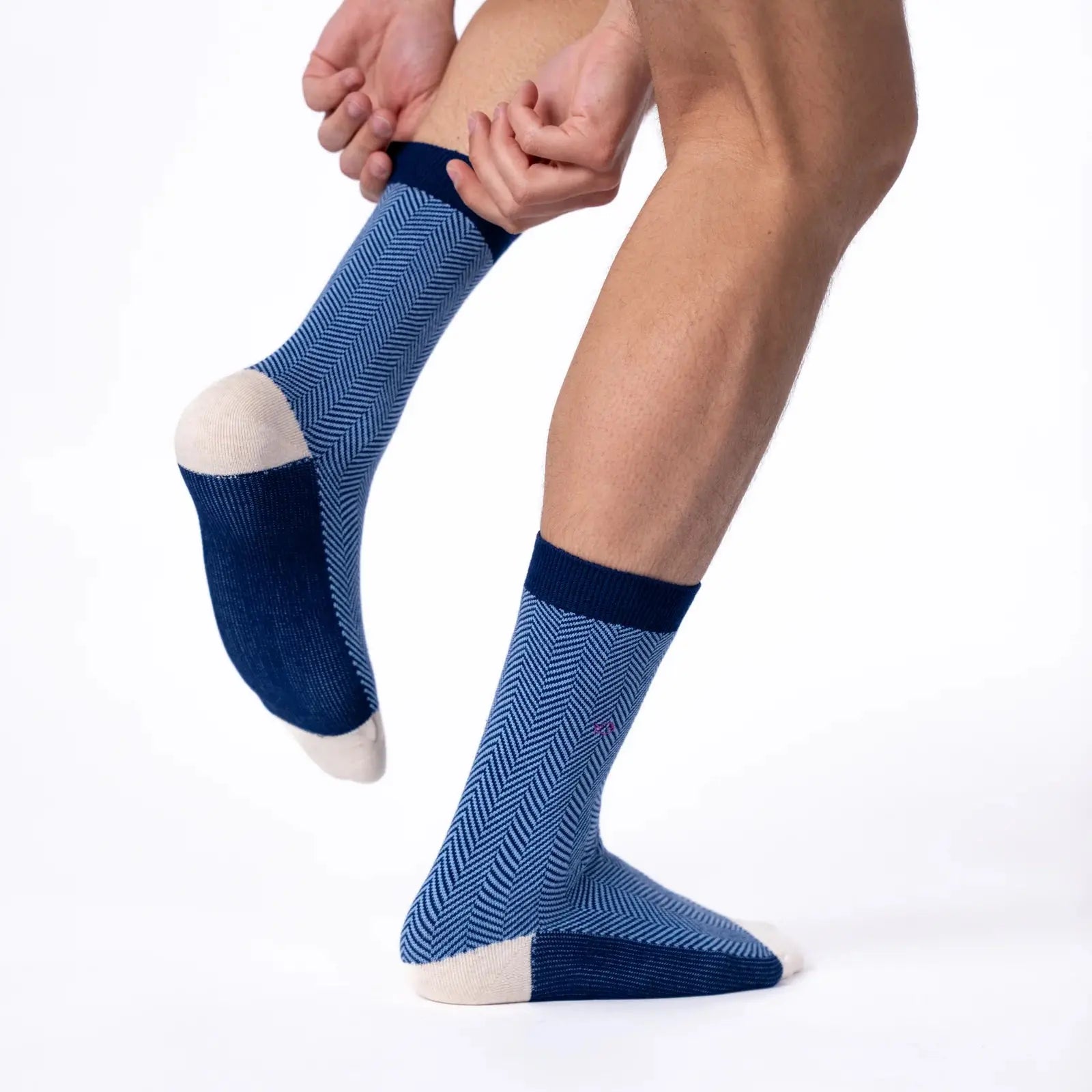 Chaussettes Chevrons - Brume Marine - Billybelt - détail 4