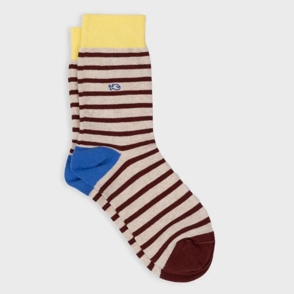 Chaussettes Rayures - Beige & Bordeaux - Billybelt
