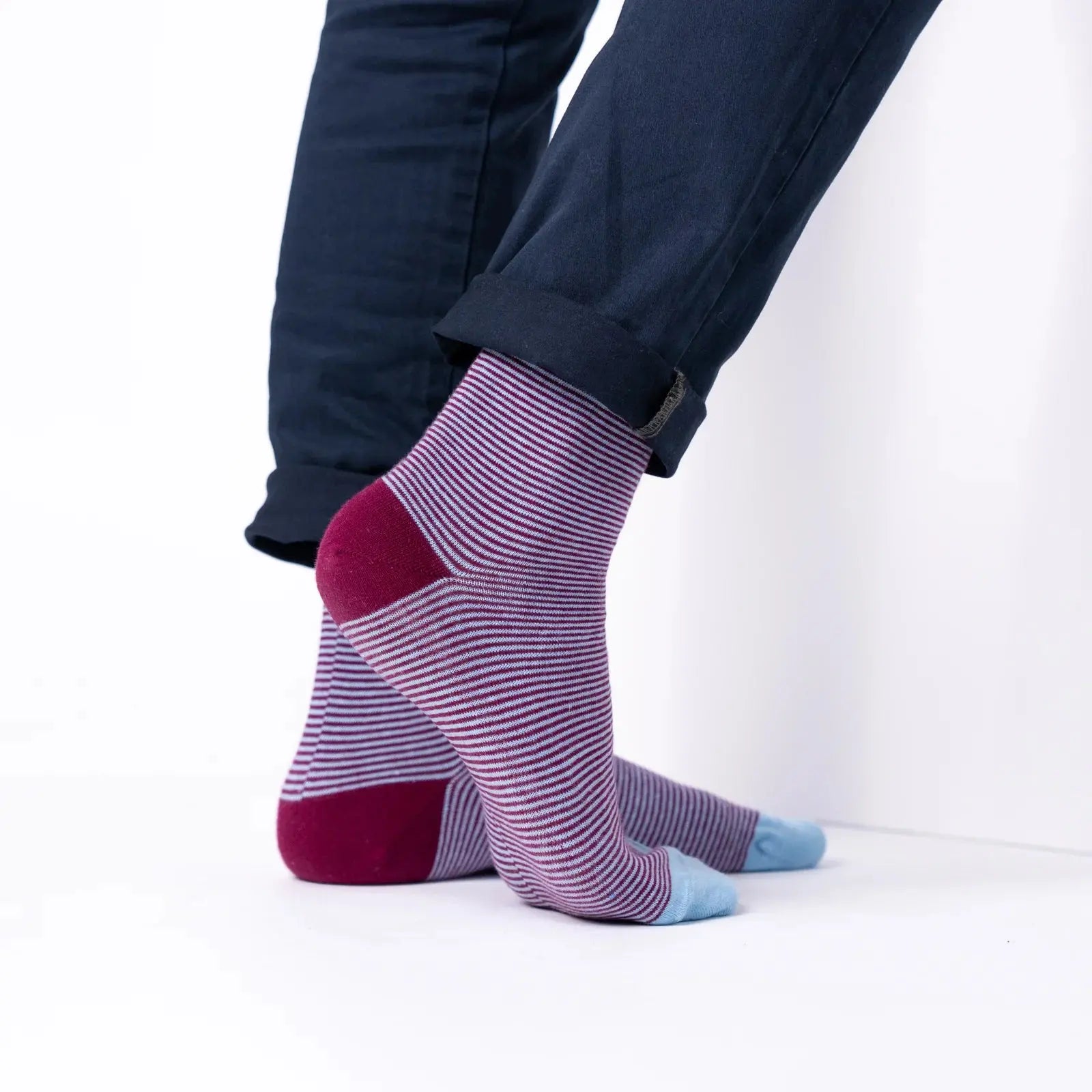 Chaussettes Rayures - Bourgogne - Billybelt - détail 3