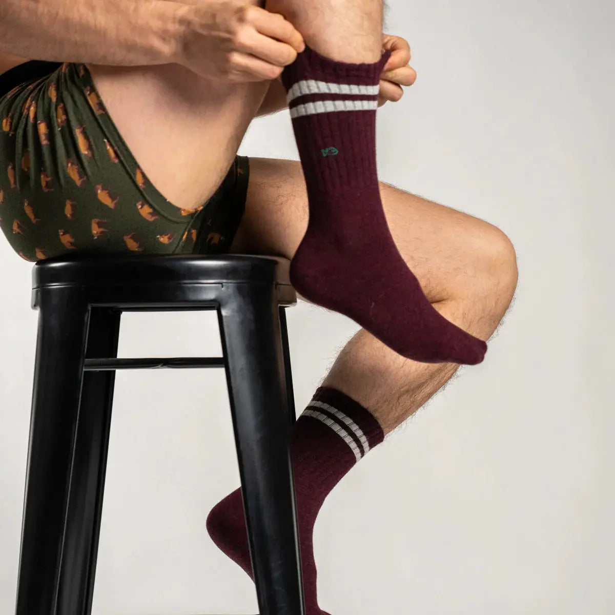Chaussettes Rétro - Bordeaux - Billybelt - détail 2