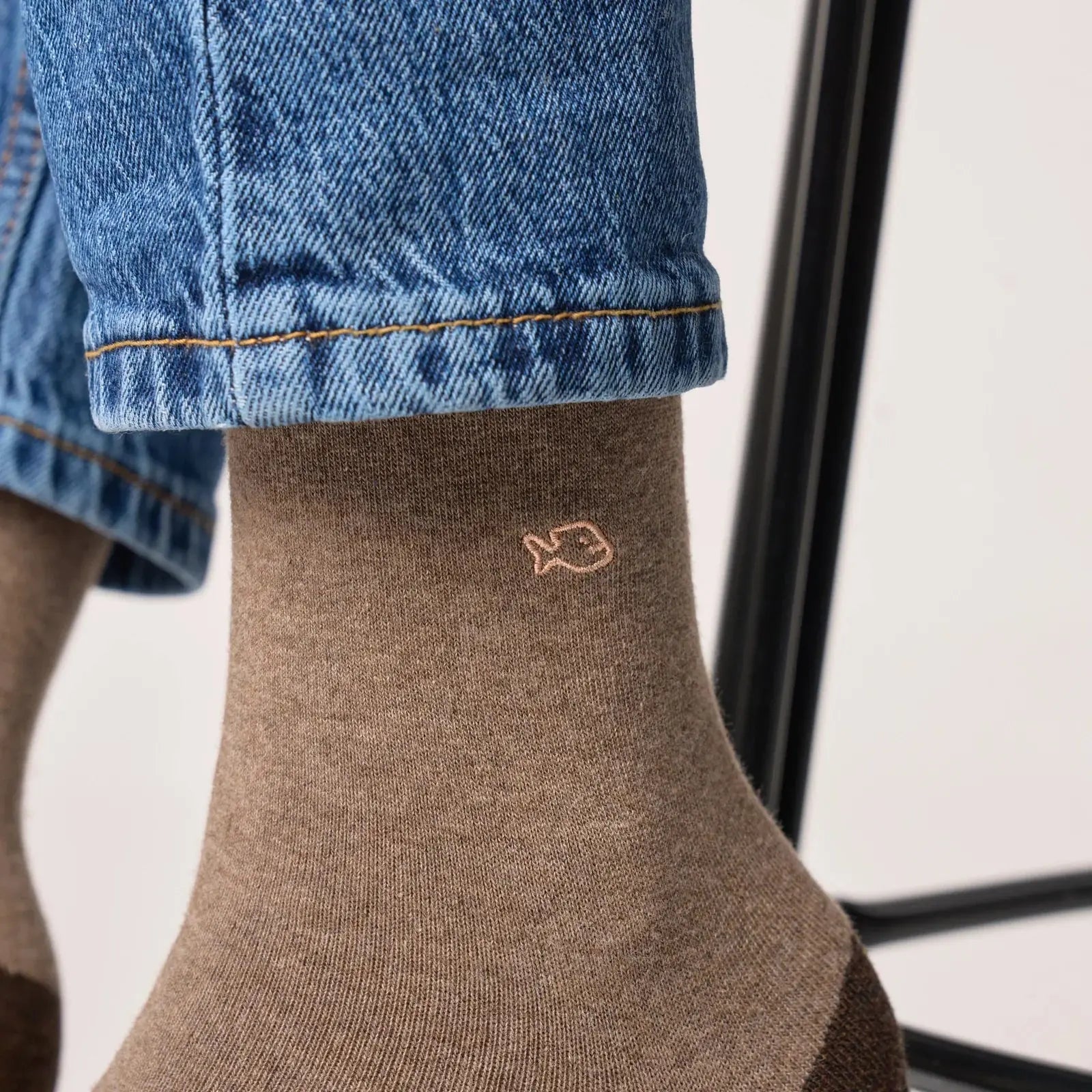 Chaussettes Unies - Marron Chiné - Billybelt - détail 4