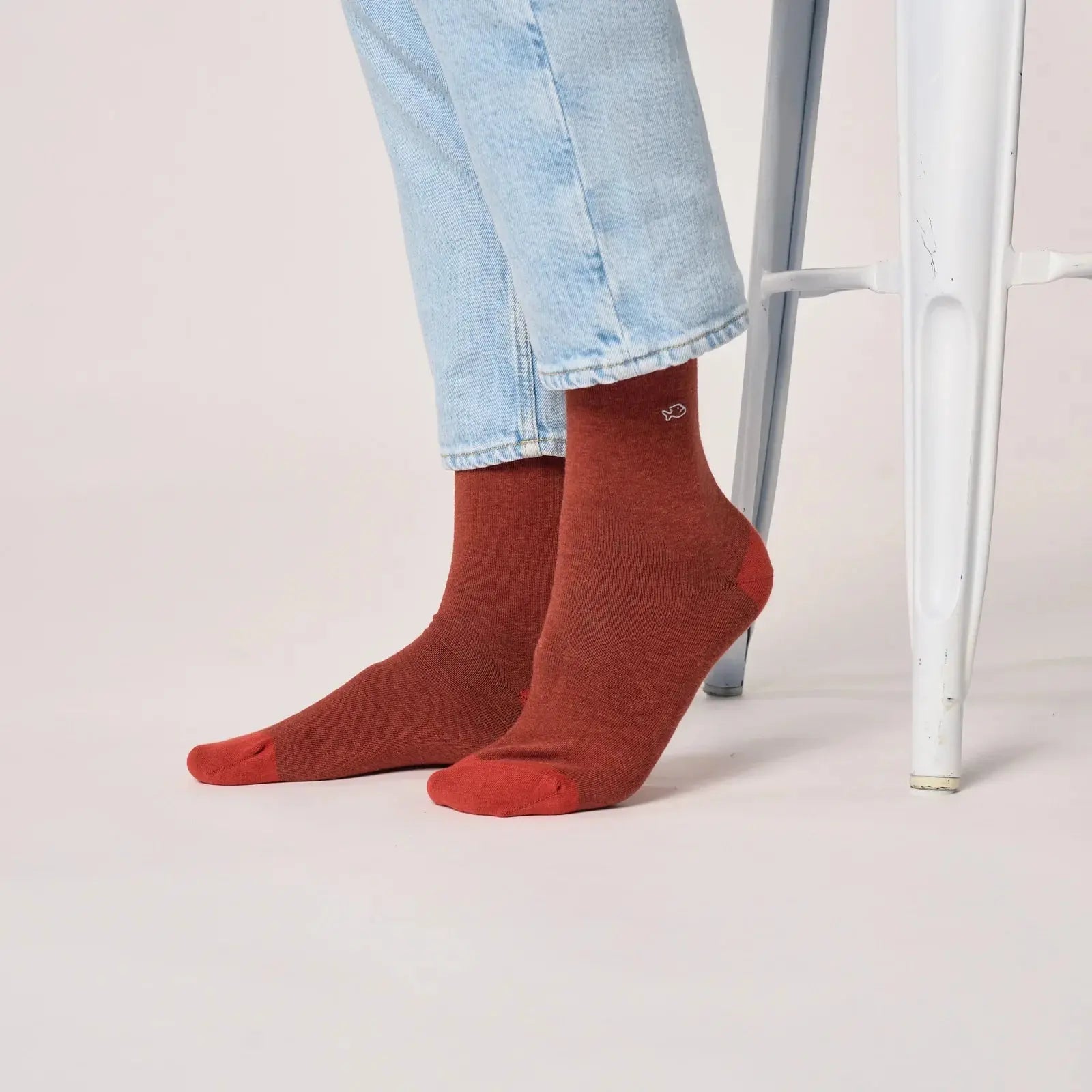 Chaussettes Unies - Rouge Chiné - Billybelt - détail 2