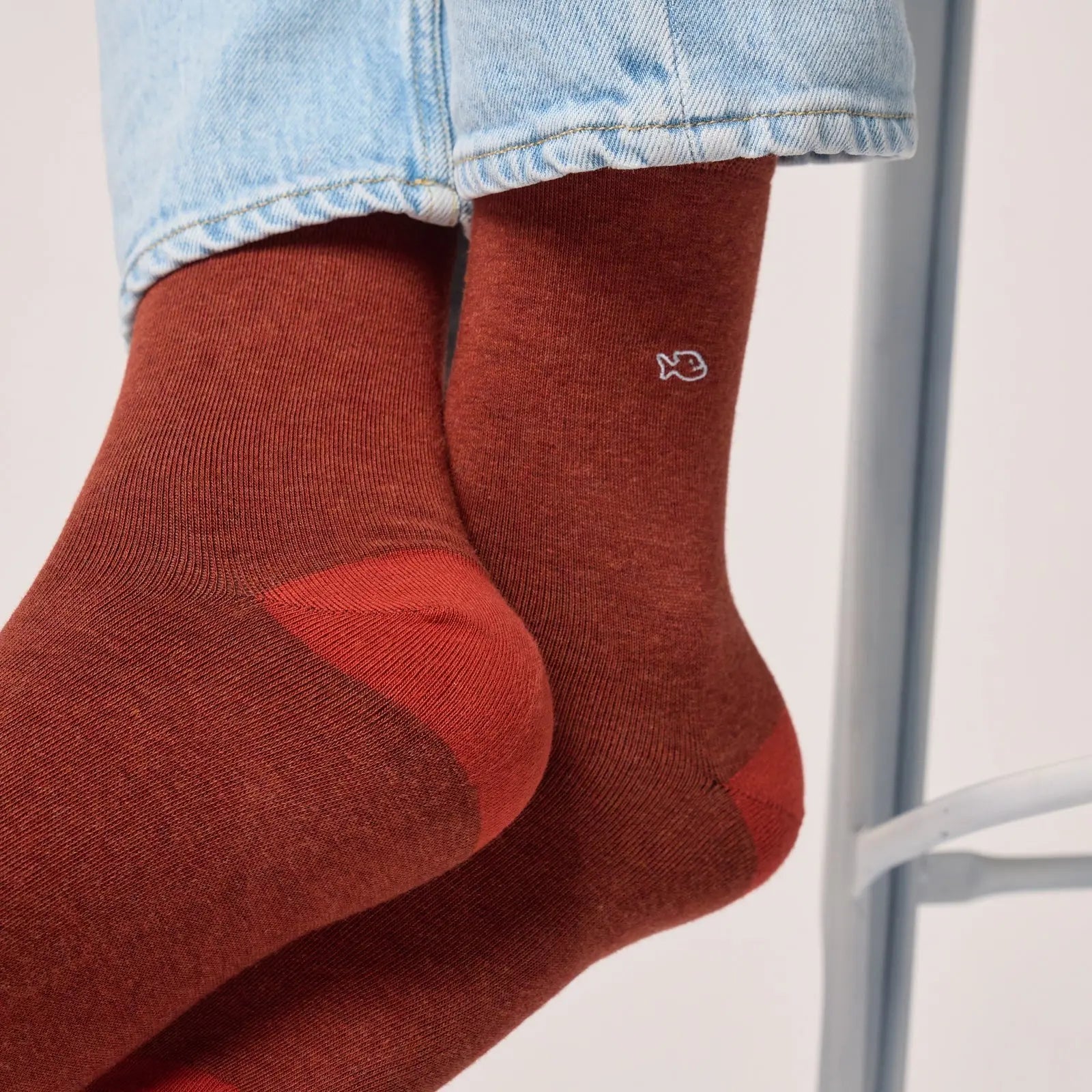 Chaussettes Unies - Rouge Chiné - Billybelt - détail 3