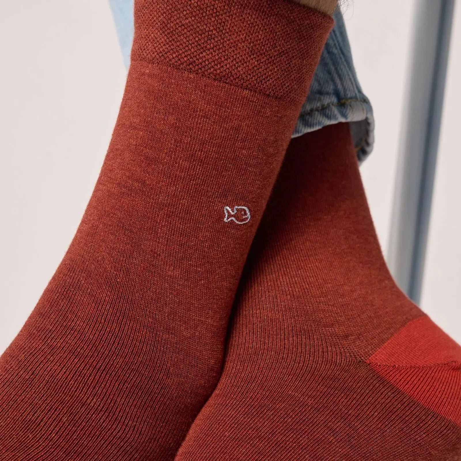 Chaussettes Unies - Rouge Chiné - Billybelt - détail 4