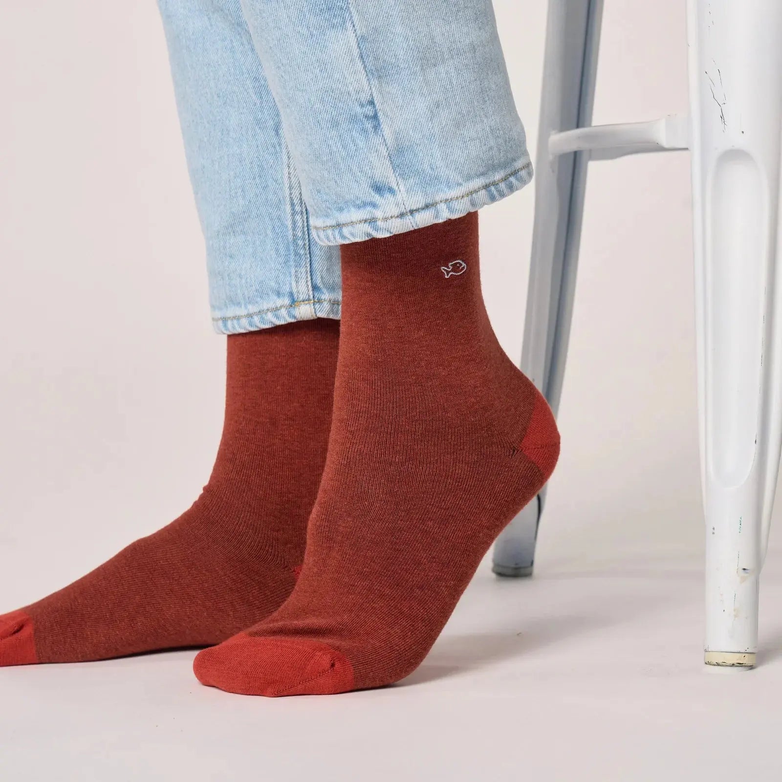 Chaussettes Unies - Rouge Chiné - Billybelt - détail 5