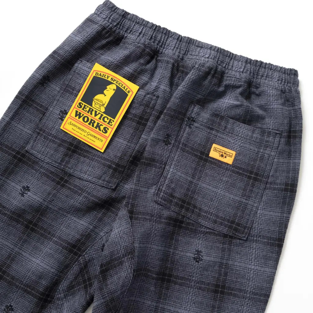 Chef Pant Flanelle Chardon - Noir - Service Works - détail 4