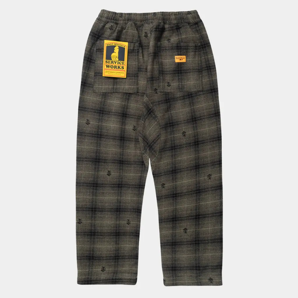 Chef Pant Flanelle Chardon - Vert - Service Works - détail 2