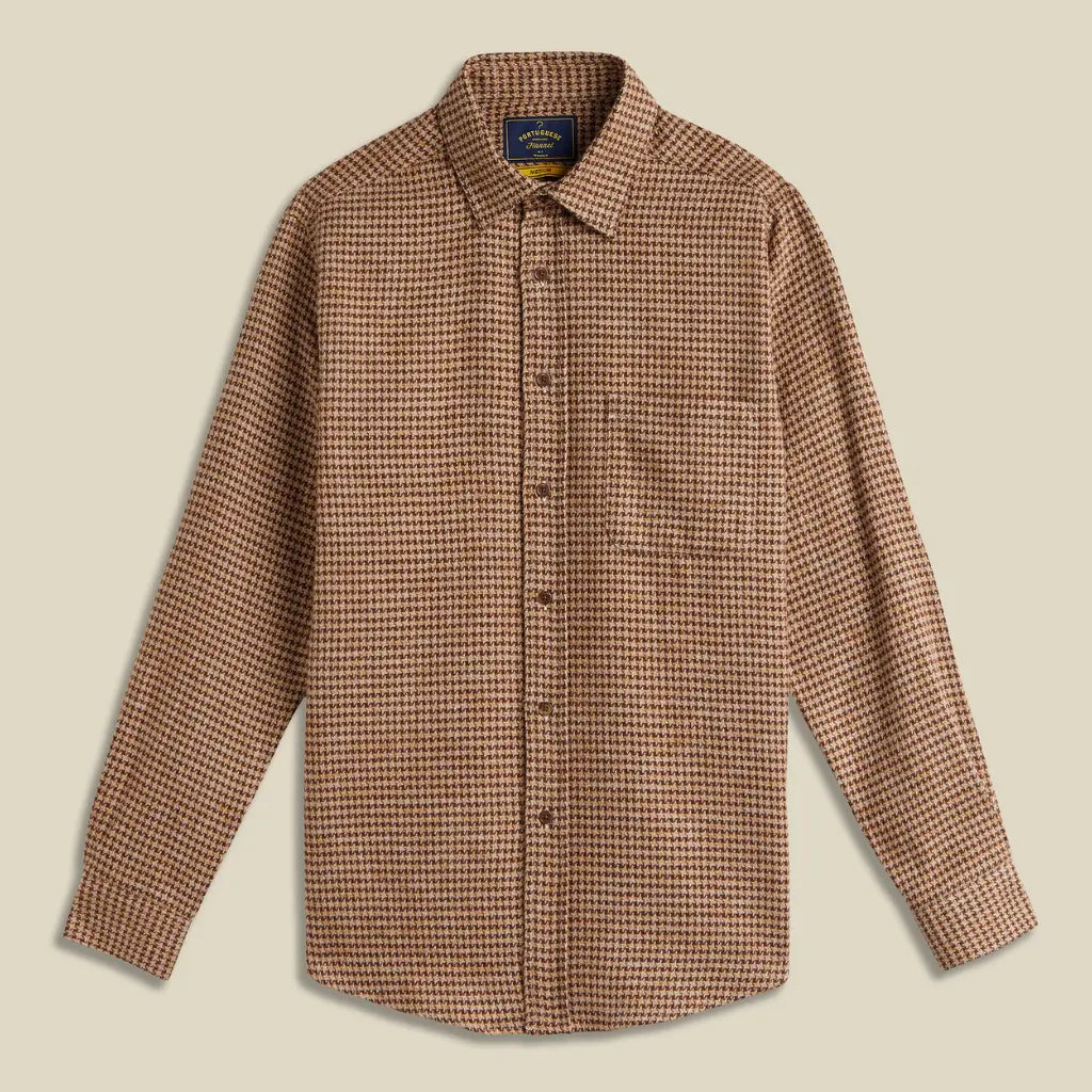Chemise Abstract Pied Poule Brown - Portuguese Flannel
