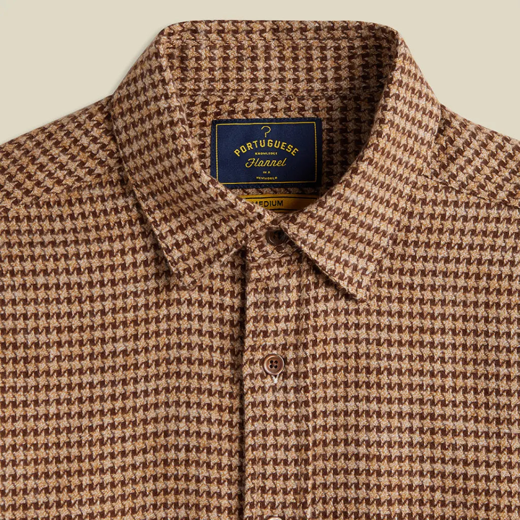 Chemise Abstract Pied Poule Brown - Portuguese Flannel - détail 2