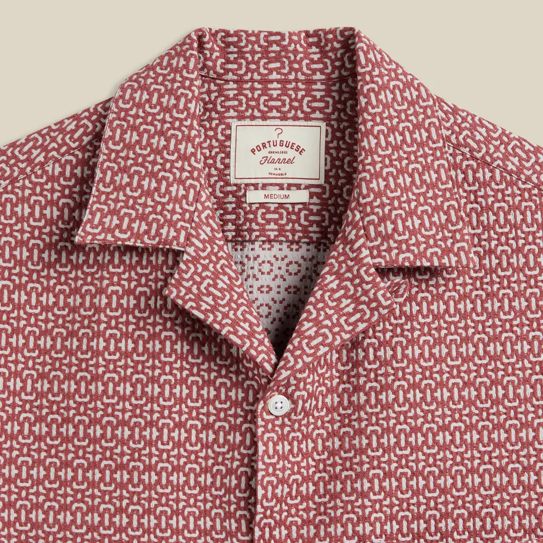 Chemise Abstract Tile - Clay - Portuguese Flannel - détail 2