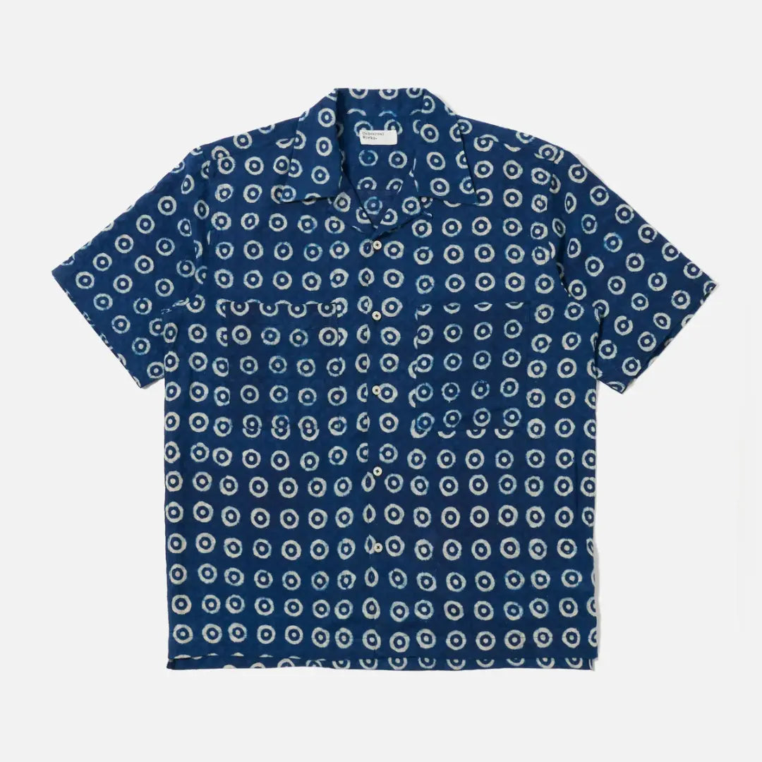 Chemise Camper Block Print - Indigo - Universal Works