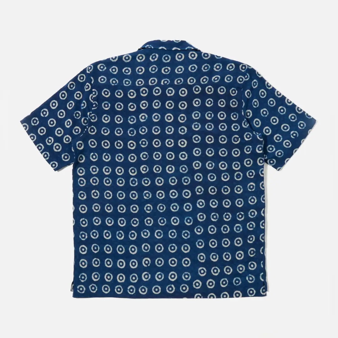 Chemise Camper Block Print - Indigo - Universal Works - détail 2