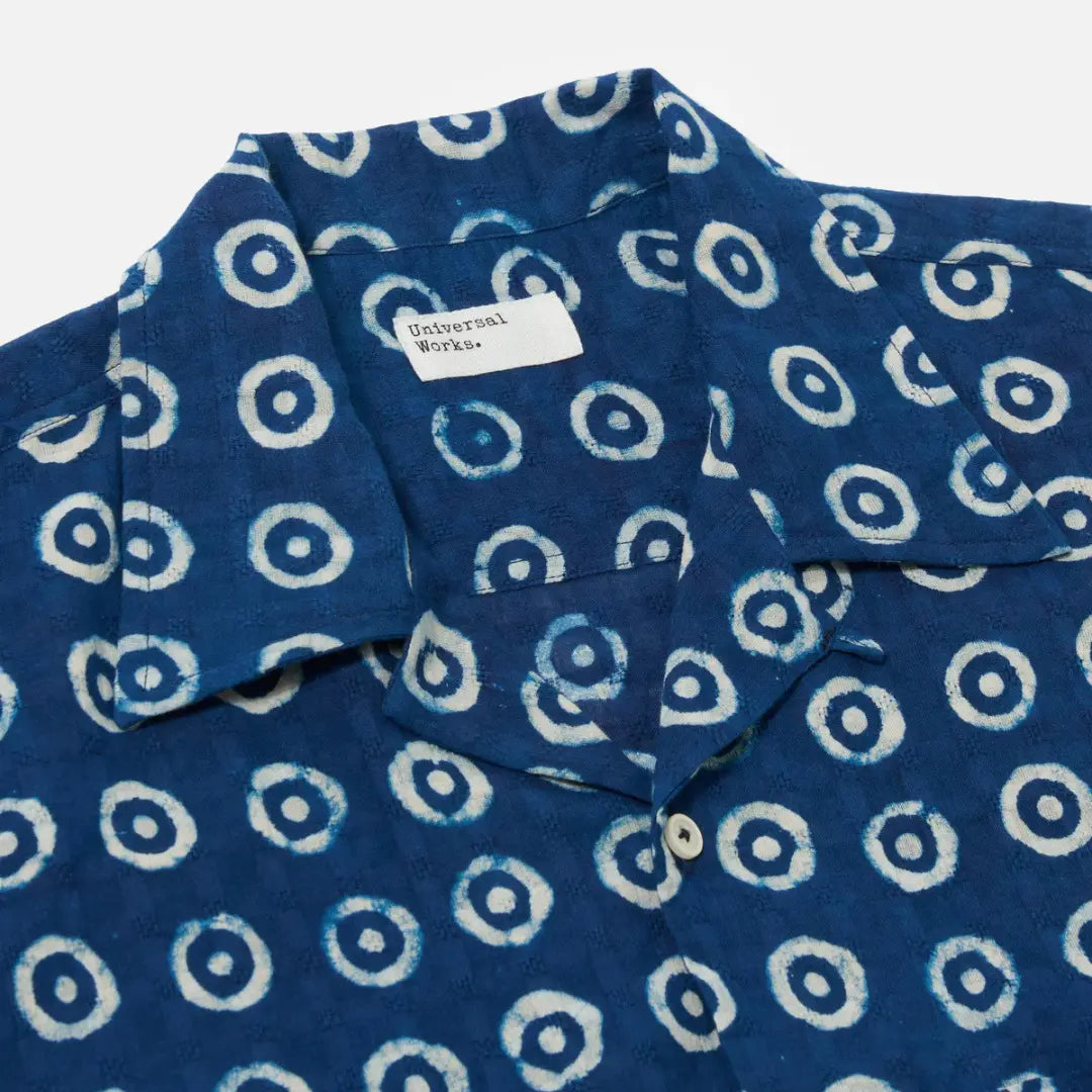 Chemise Camper Block Print - Indigo - Universal Works - détail 3