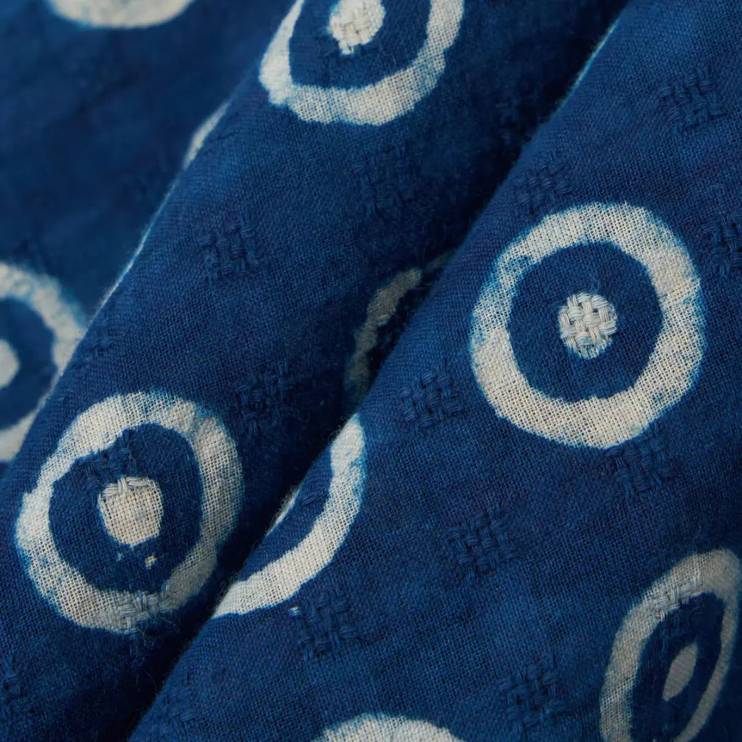 Chemise Camper Block Print - Indigo - Universal Works - détail 4