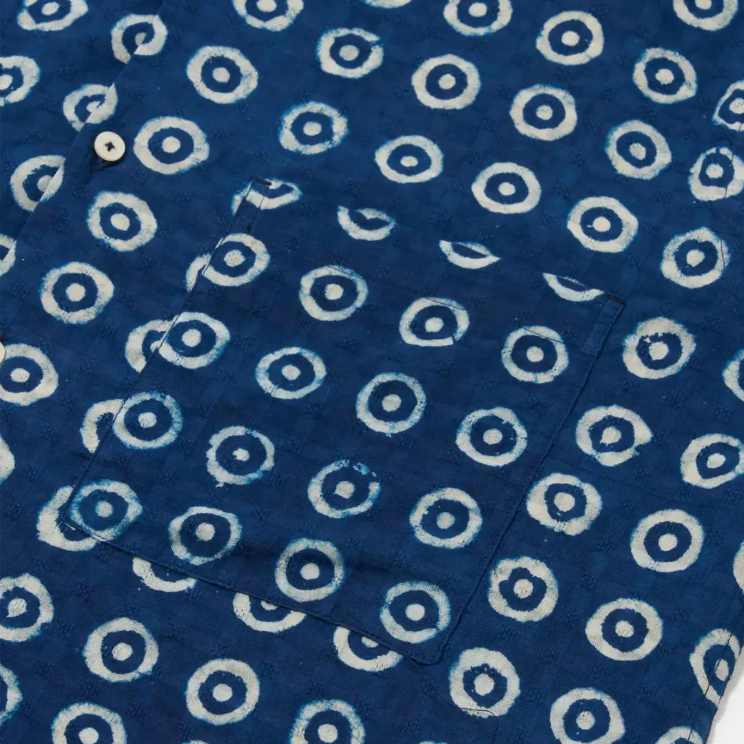 Chemise Camper Block Print - Indigo - Universal Works - détail 5