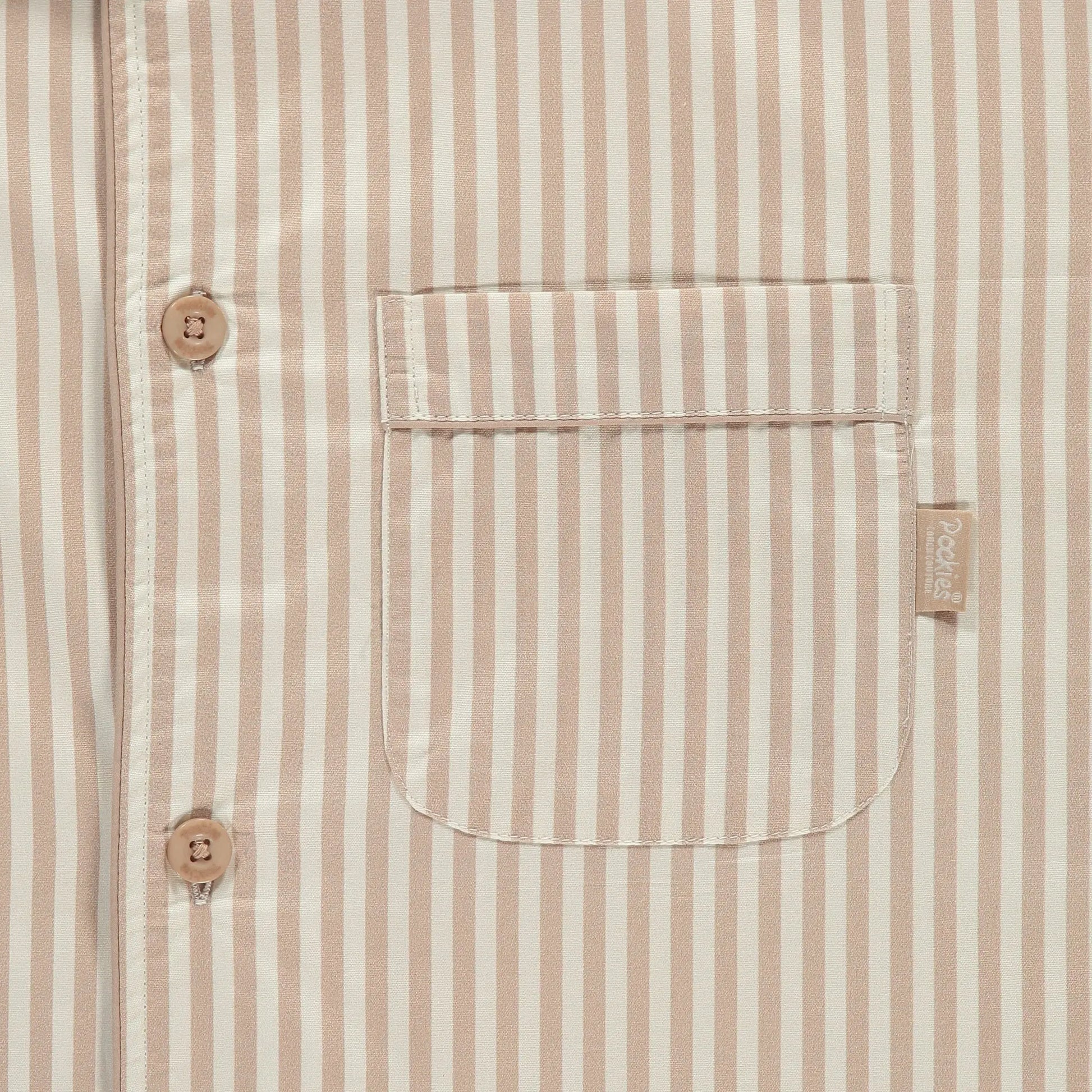 Chemise de Pyjama Rayée Beige - Pockies - détail 3