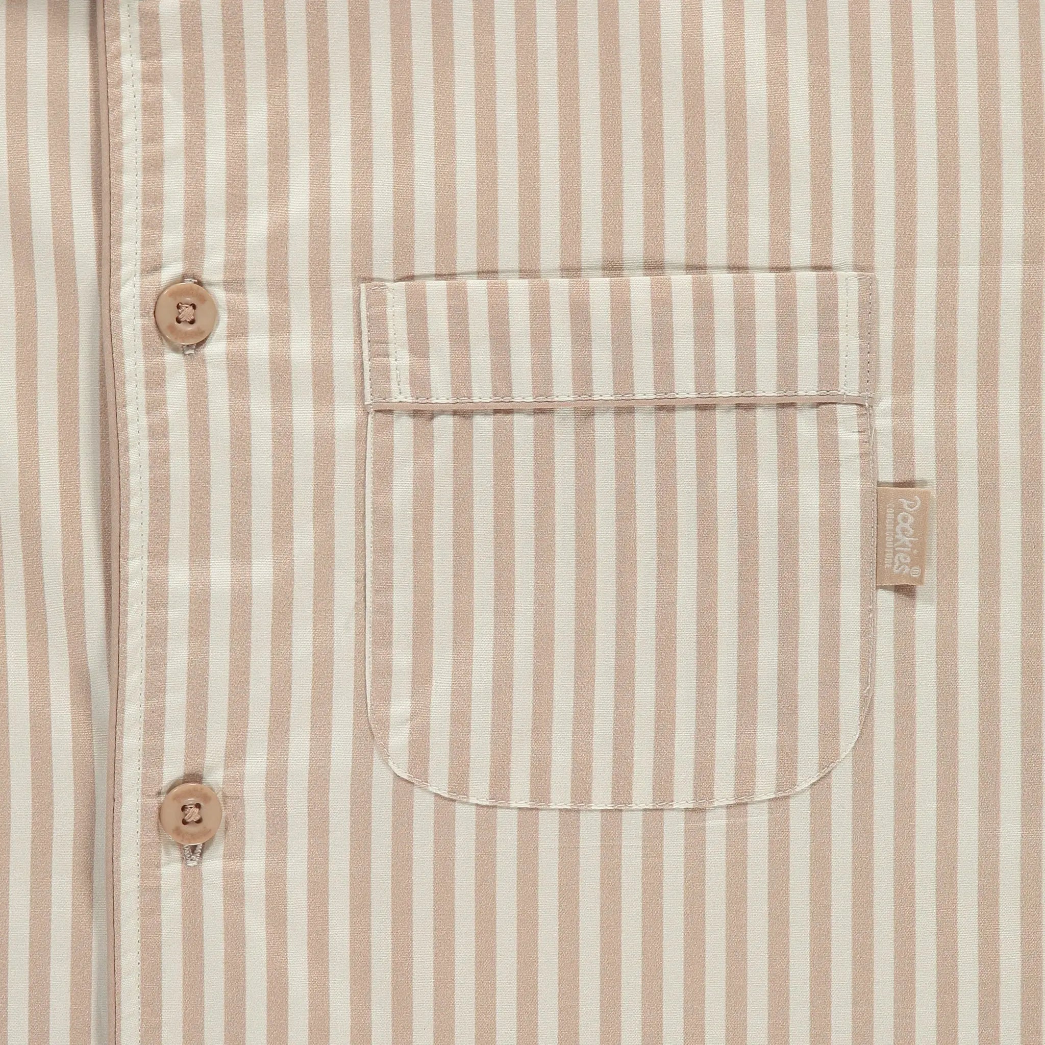 Chemise de Pyjama Rayée Beige - Pockies - détail 3