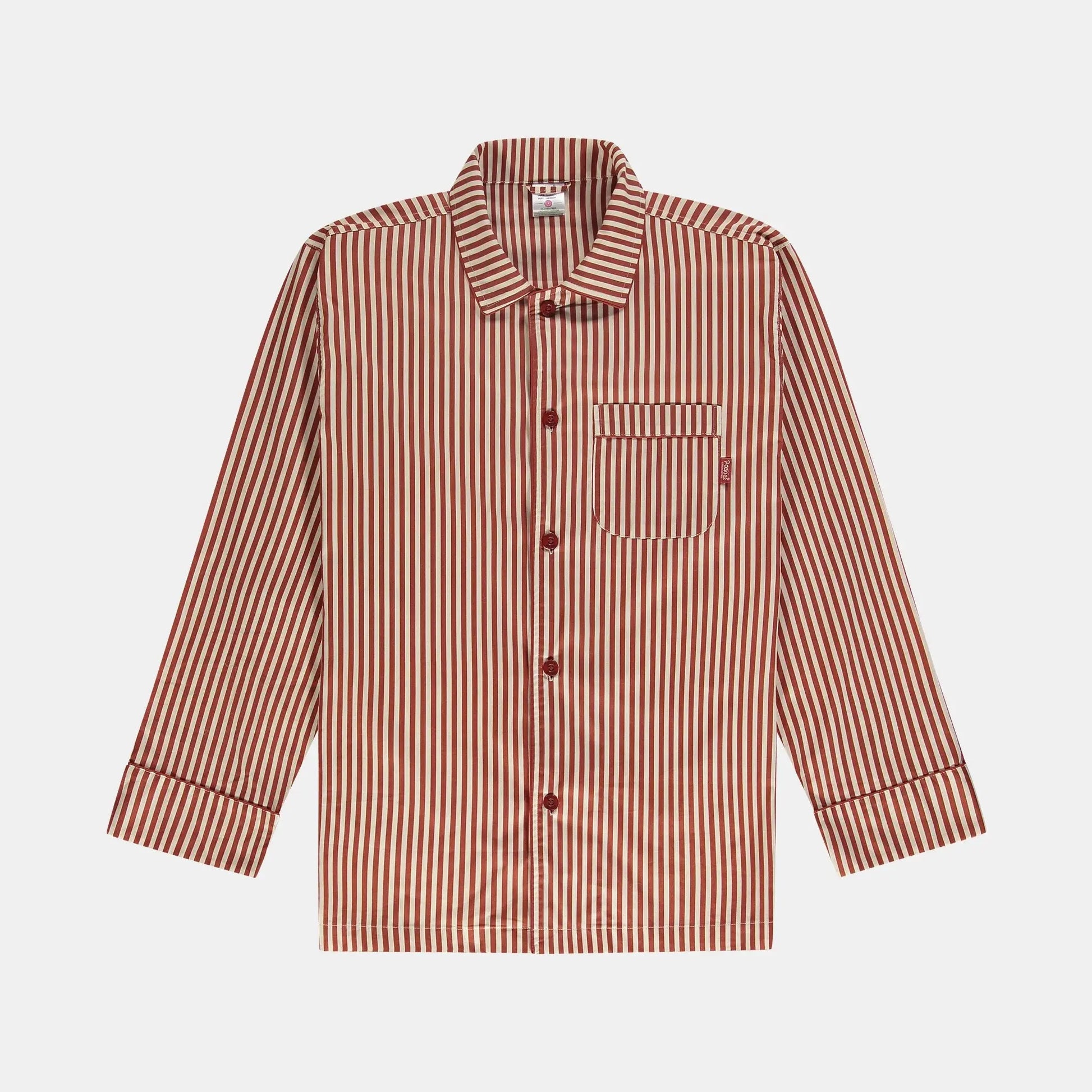 Chemise de Pyjama Rayée Rouge - Pockies