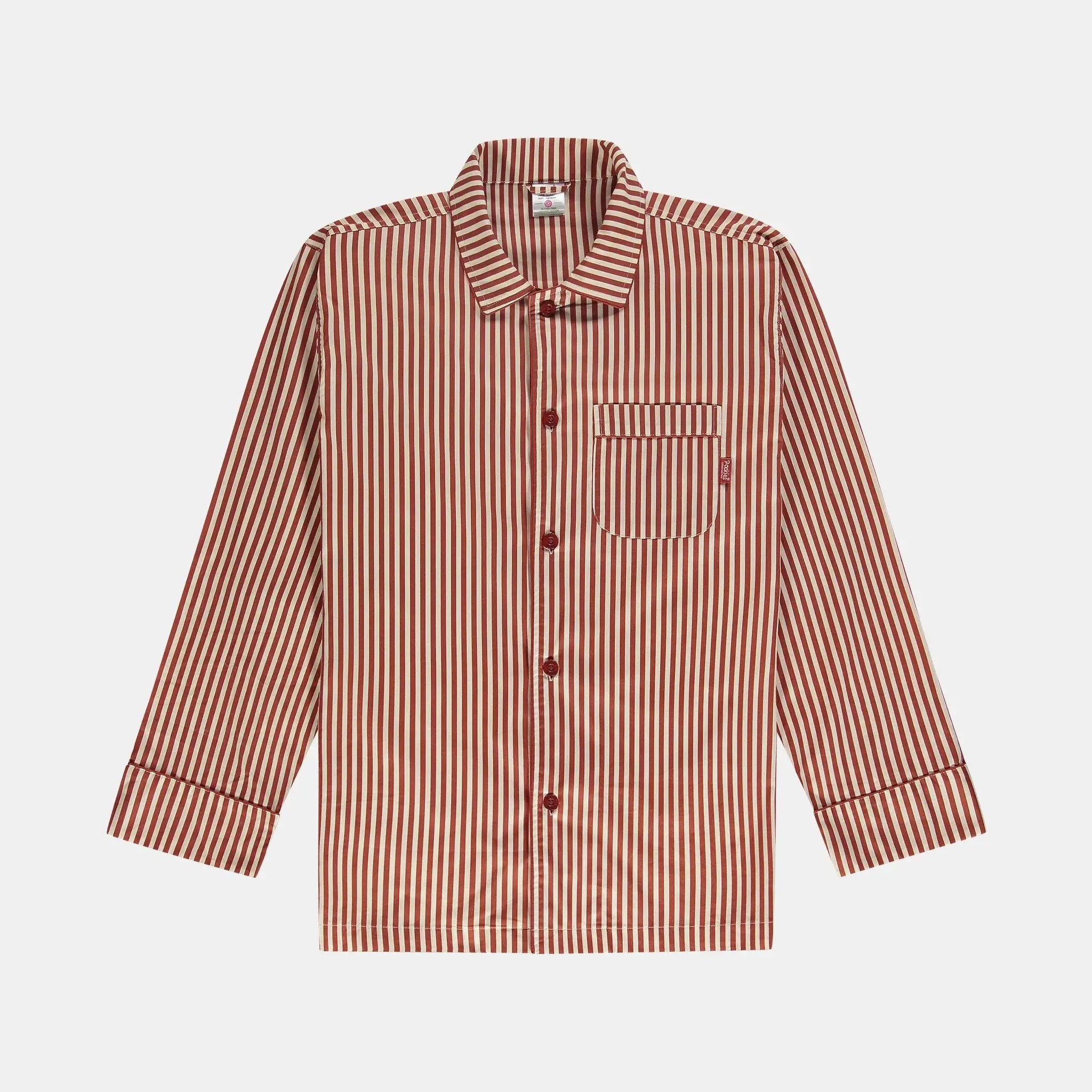 Chemise de Pyjama Rayée Rouge - Pockies