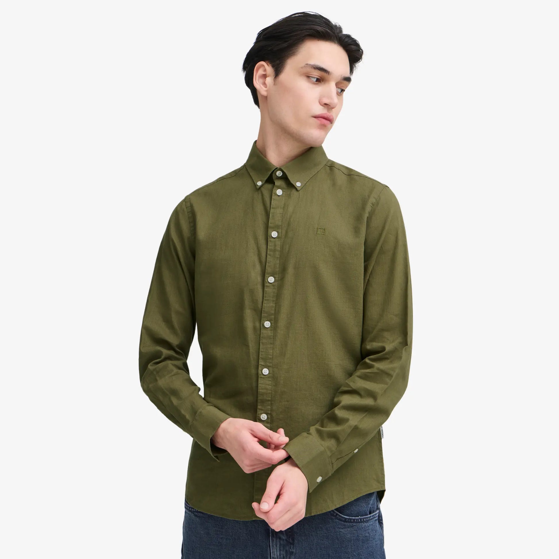 Chemise en Lin - Kaki - Casual Friday - détail 2
