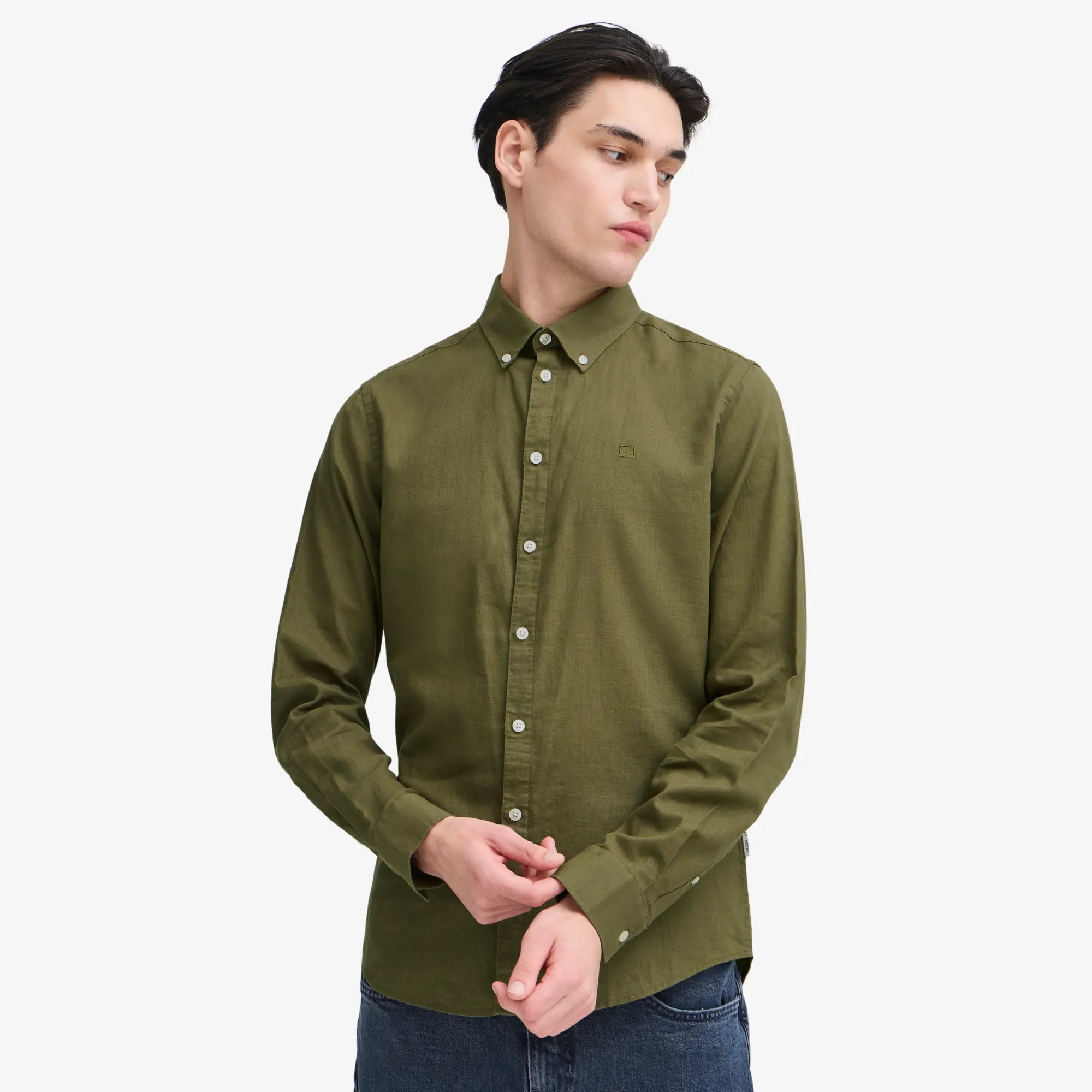 Chemise en Lin - Kaki - Casual Friday - détail 2