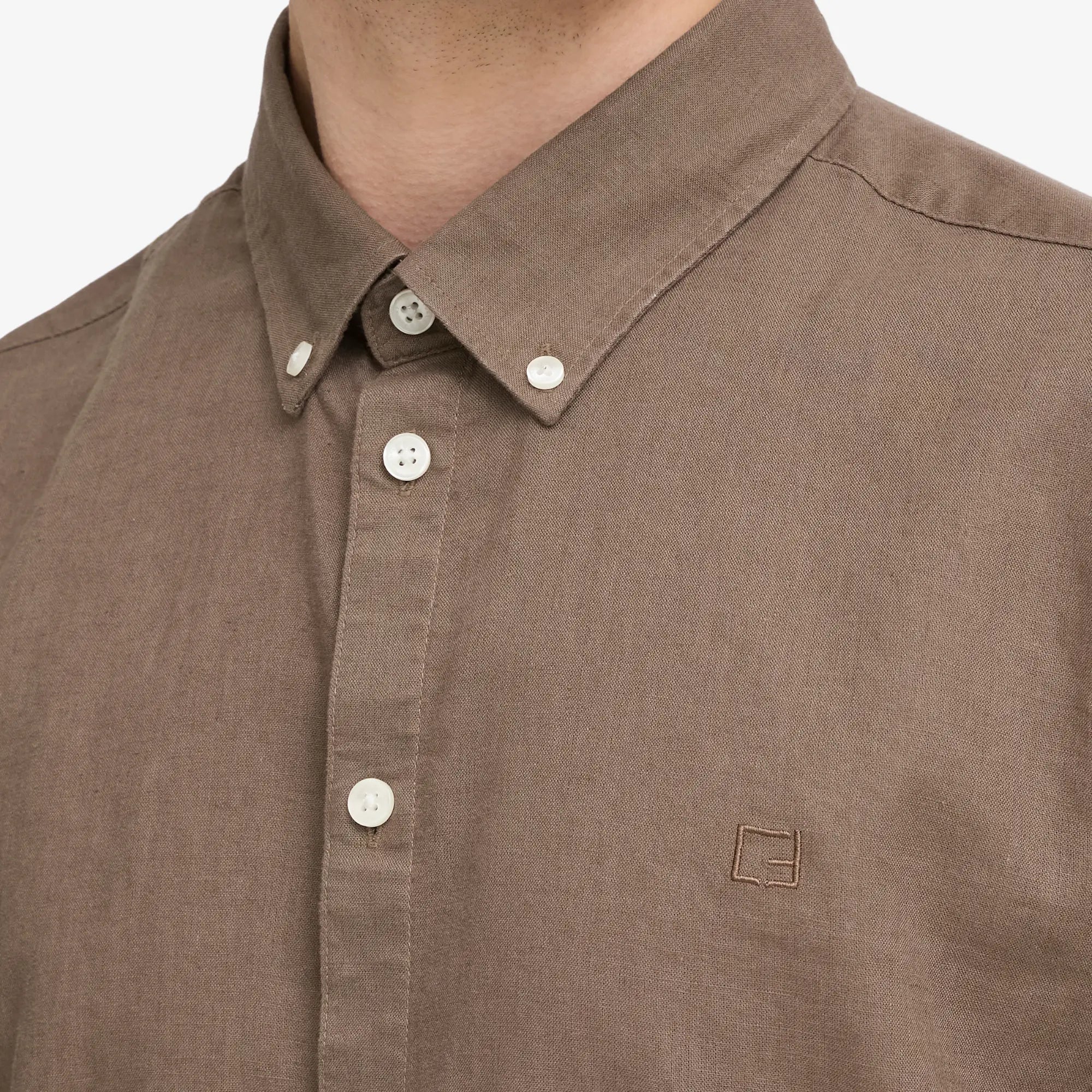 Chemise en Lin - Marron - Casual Friday - détail 6