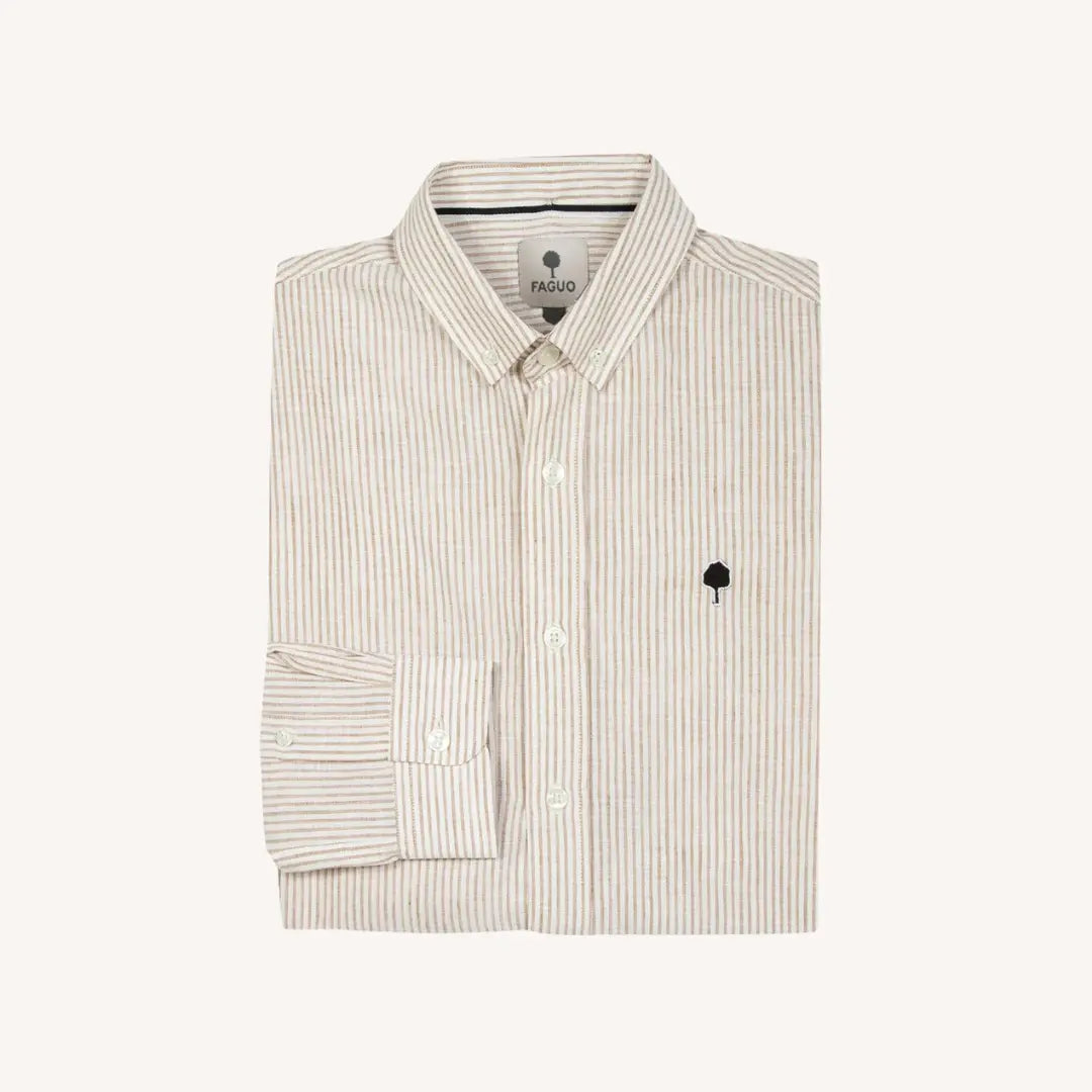 Chemise Ivoy Lin - Crème et Beige - Faguo - détail 5