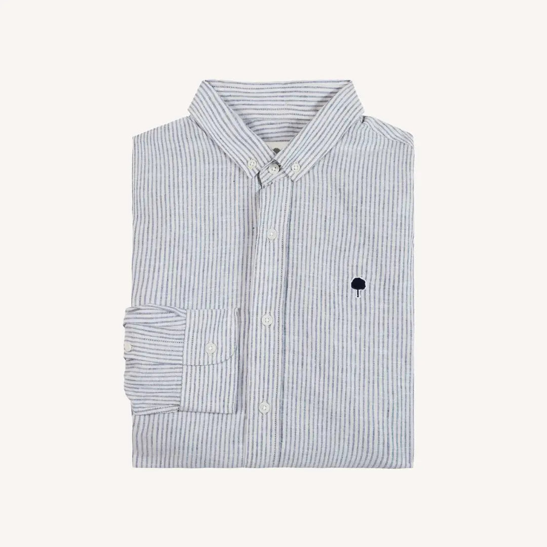 Chemise Ivoy Lin - Écru et Bleu - Faguo - détail 5