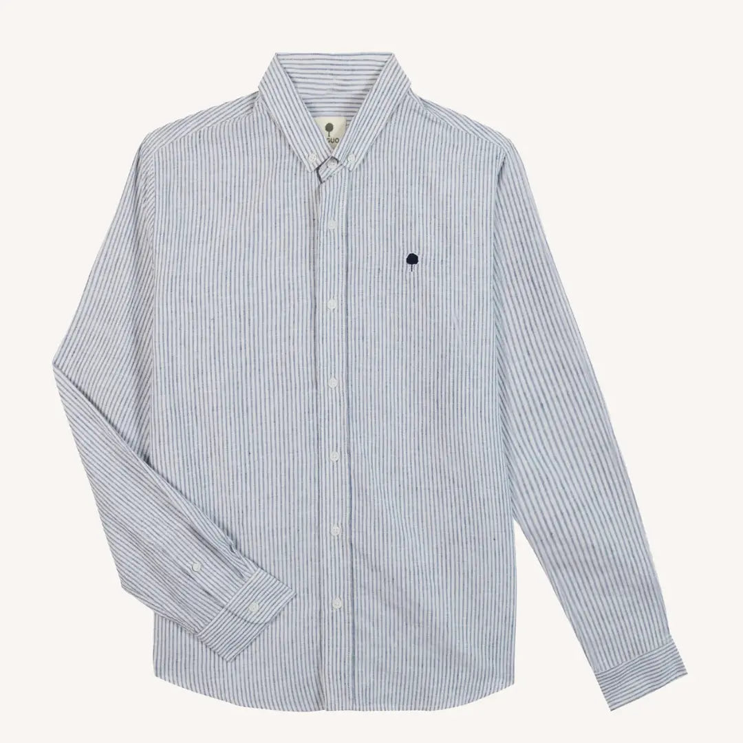 Chemise Ivoy Lin - Écru et Bleu - Faguo