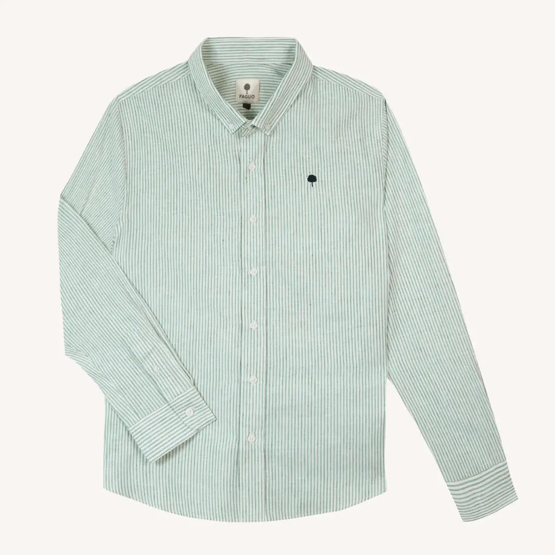 Chemise Ivoy Lin - Vert et Écru - Faguo
