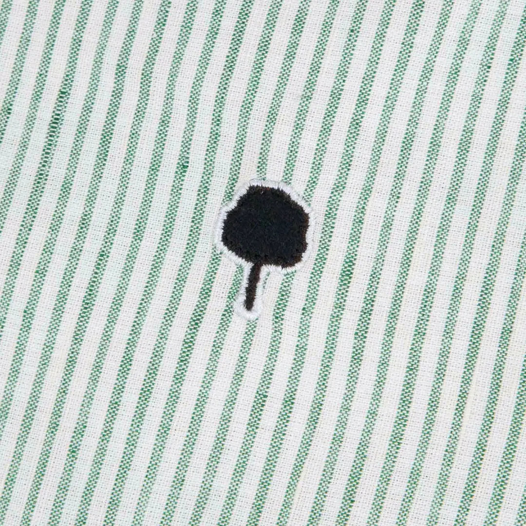 Chemise Ivoy Lin - Vert et Écru - Faguo - détail 4