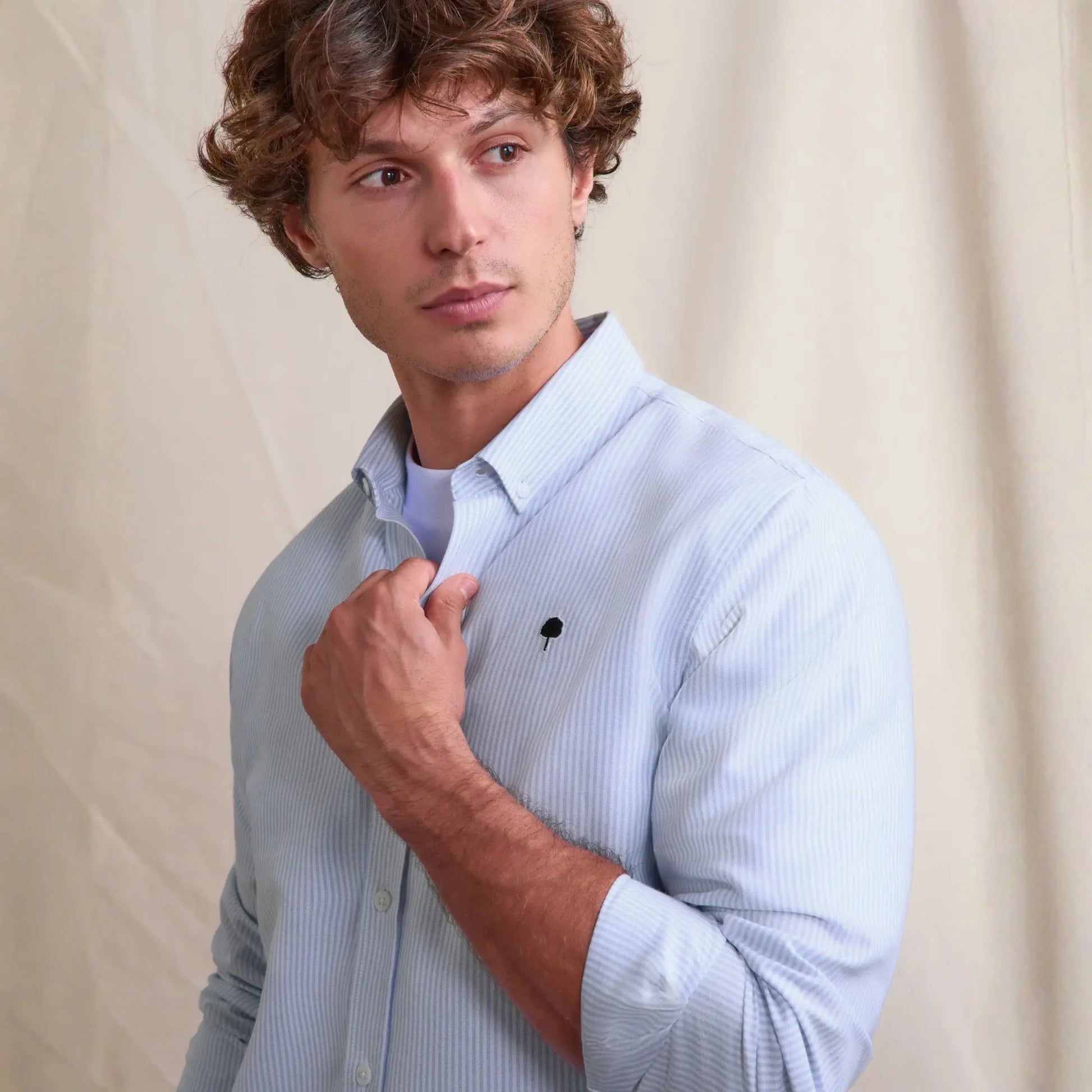 Chemise Ivoy Rayée - Bleu Ciel - Faguo - détail 3