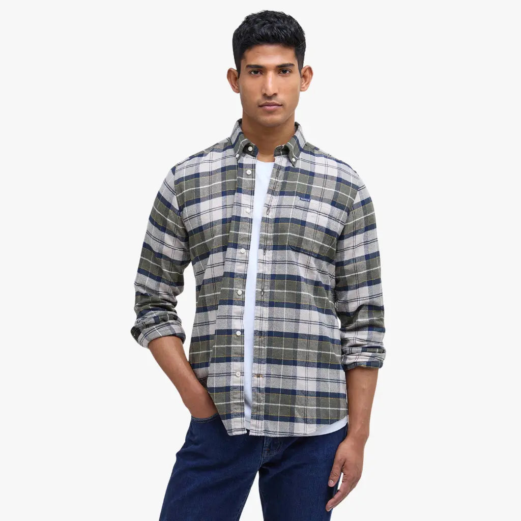 Chemise Kyeloch Forest Mist Tartan - Barbour - détail 2