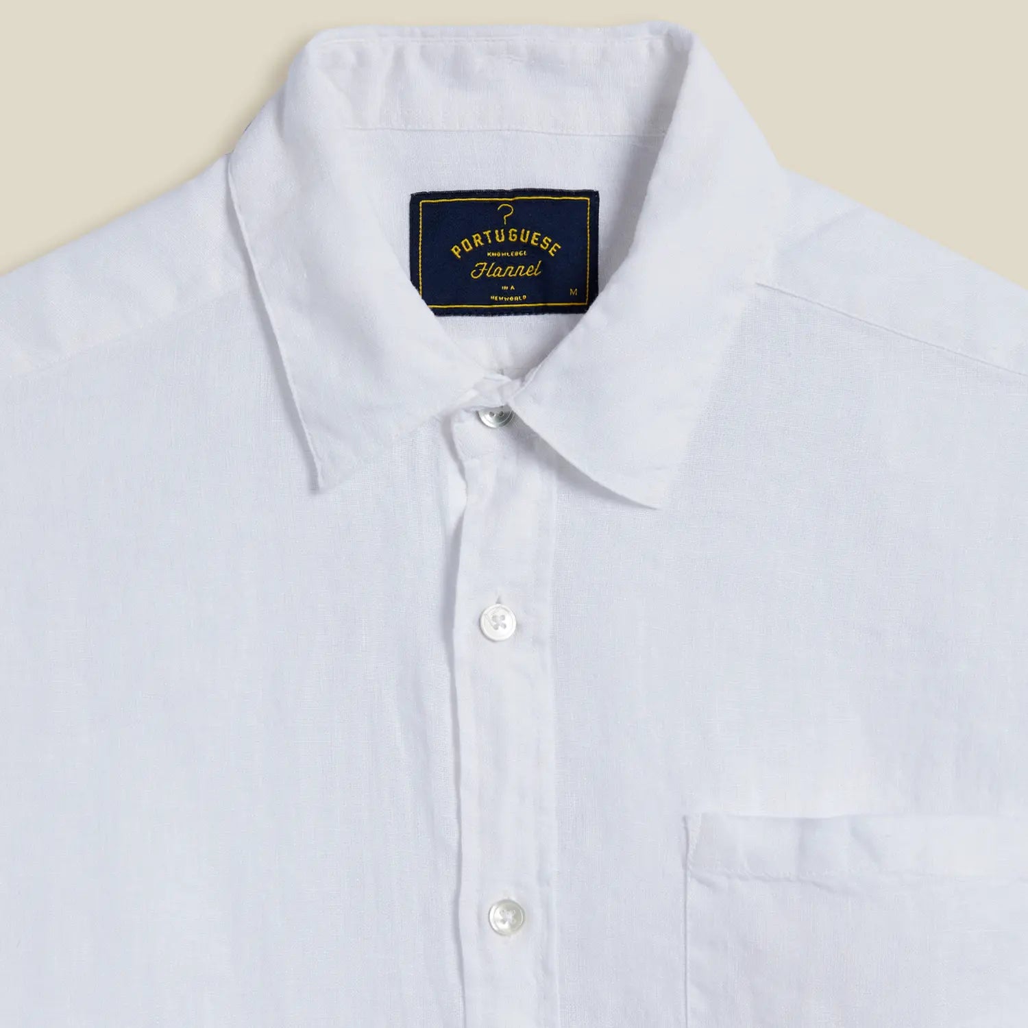 Chemise Lin Blanc - Portuguese Flannel - détail 3
