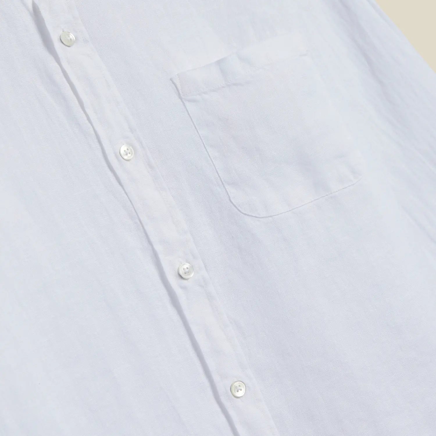 Chemise Lin Blanc - Portuguese Flannel - détail 4